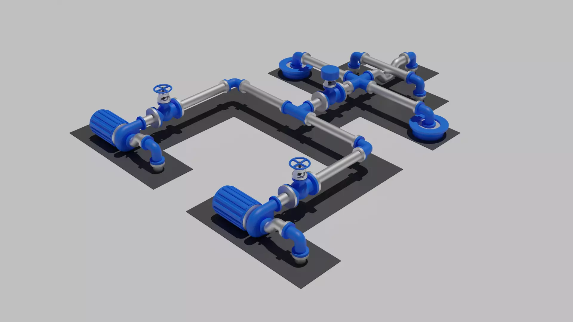Seamless Tiled Water Facility Objects Low-poly 3D model_0