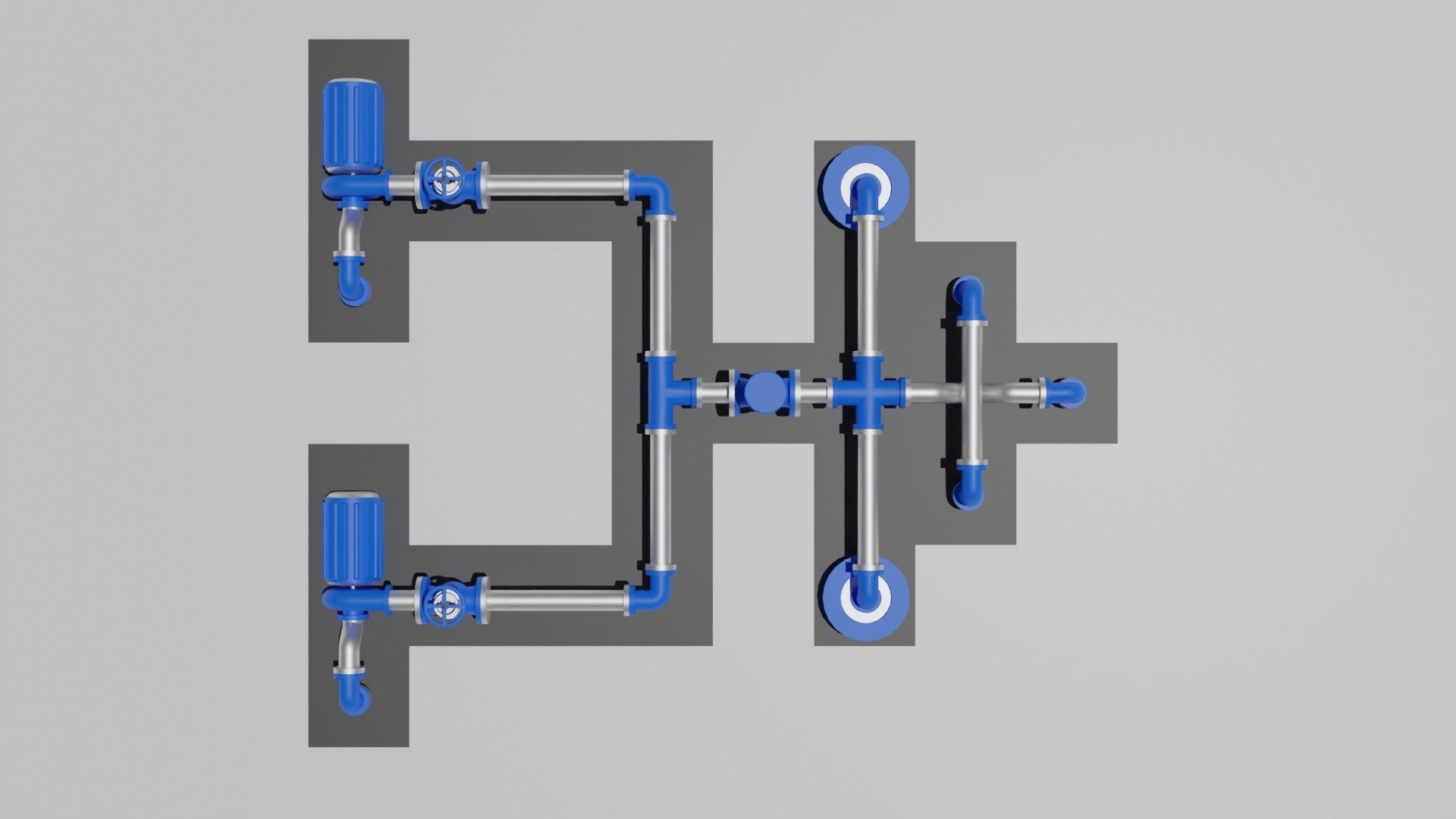 Seamless Tiled Water Facility Objects Low-poly 3D model_1