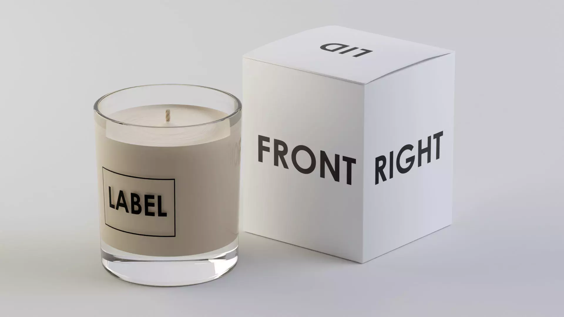Candle in Glass with Box - Unwrapped Label Templates Included 3D model_0