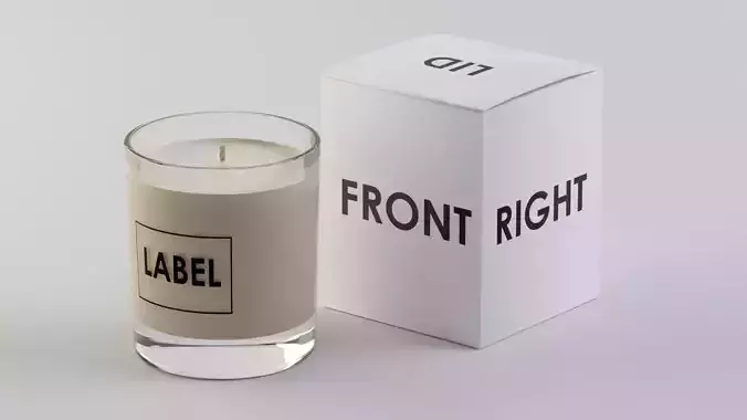 Candle in Glass with Box - Unwrapped Label Templates Included 3D model