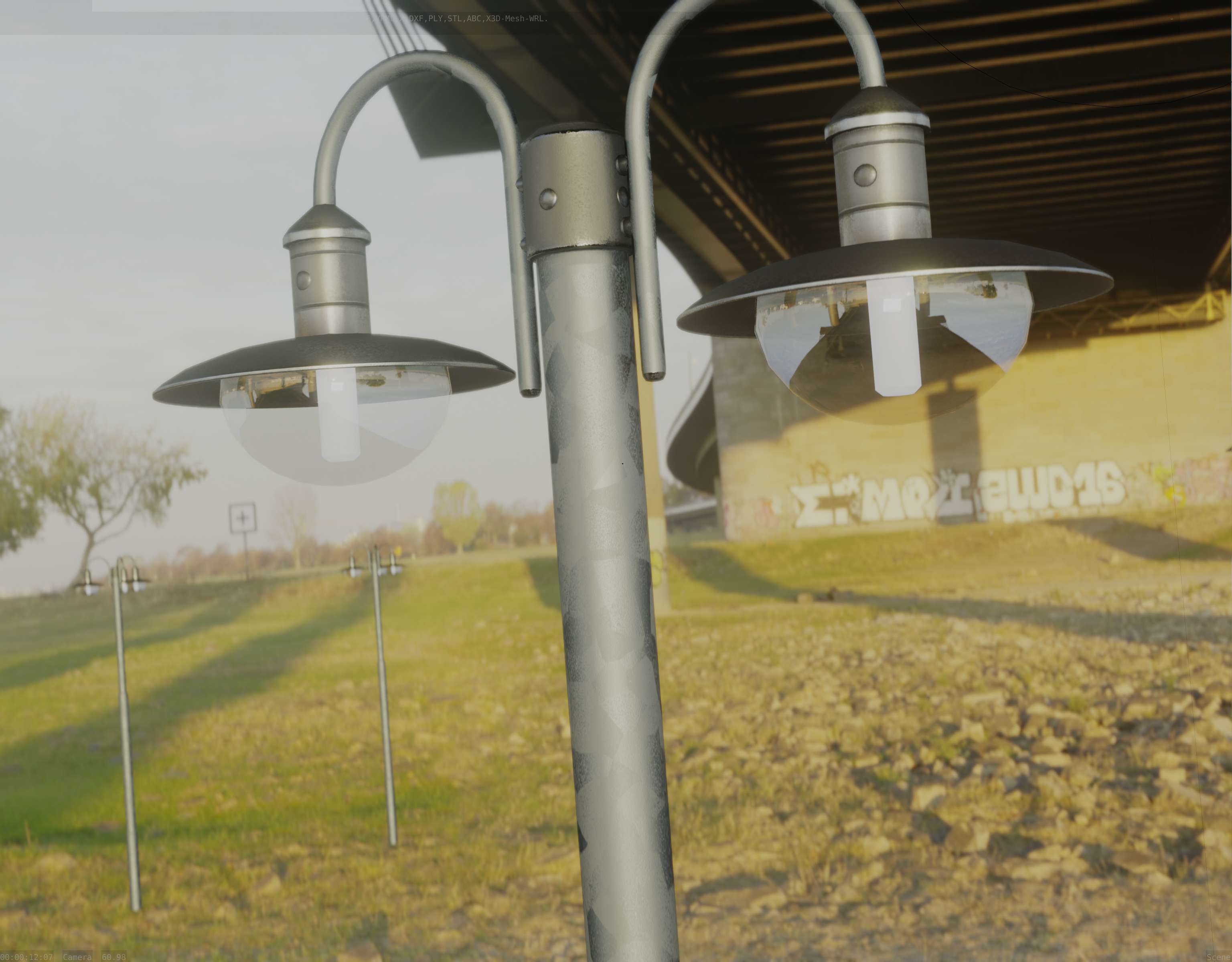 Street Light -7- Galvanized Version 3D Model Collection_9