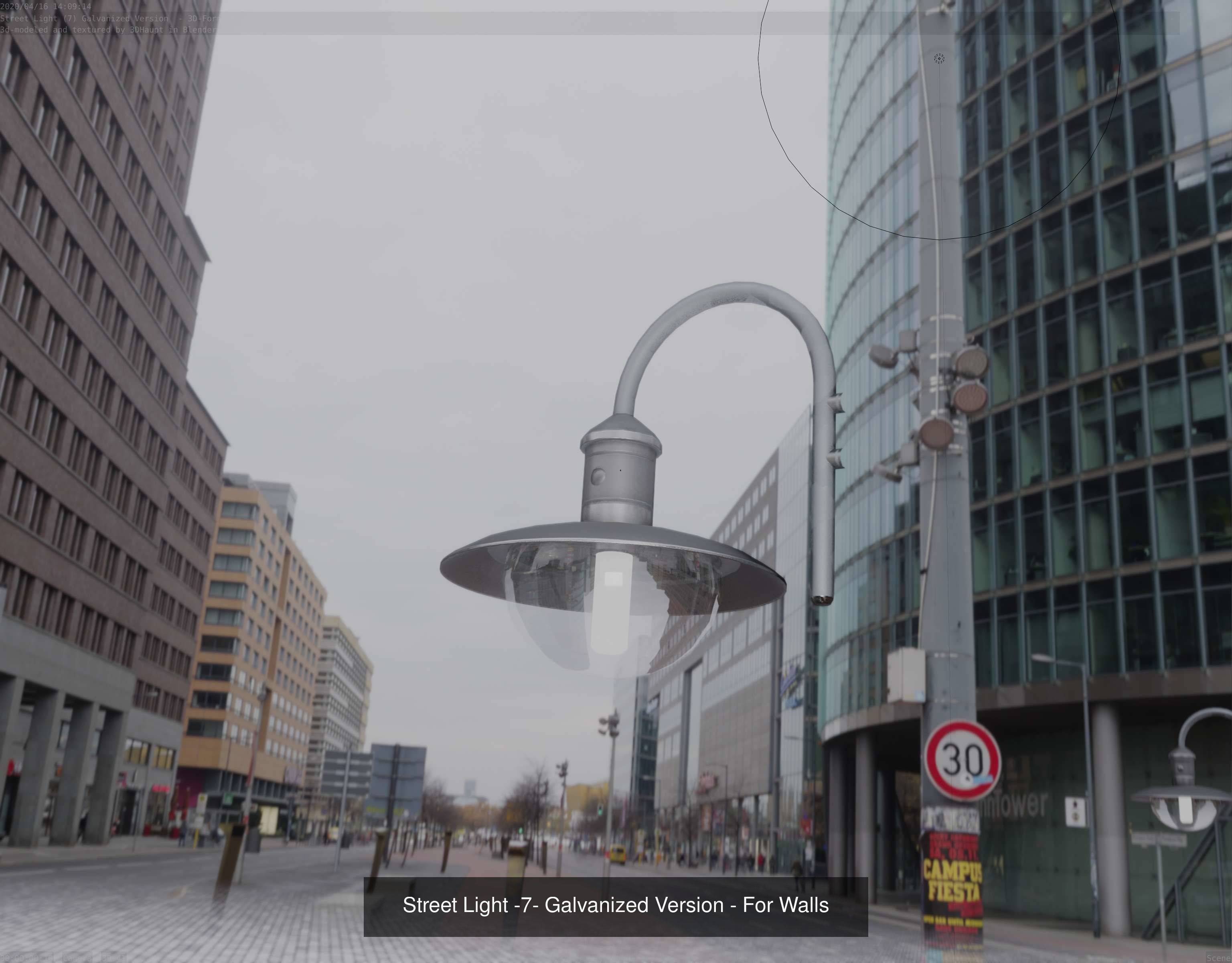 Street Light -7- Galvanized Version 3D Model Collection_10