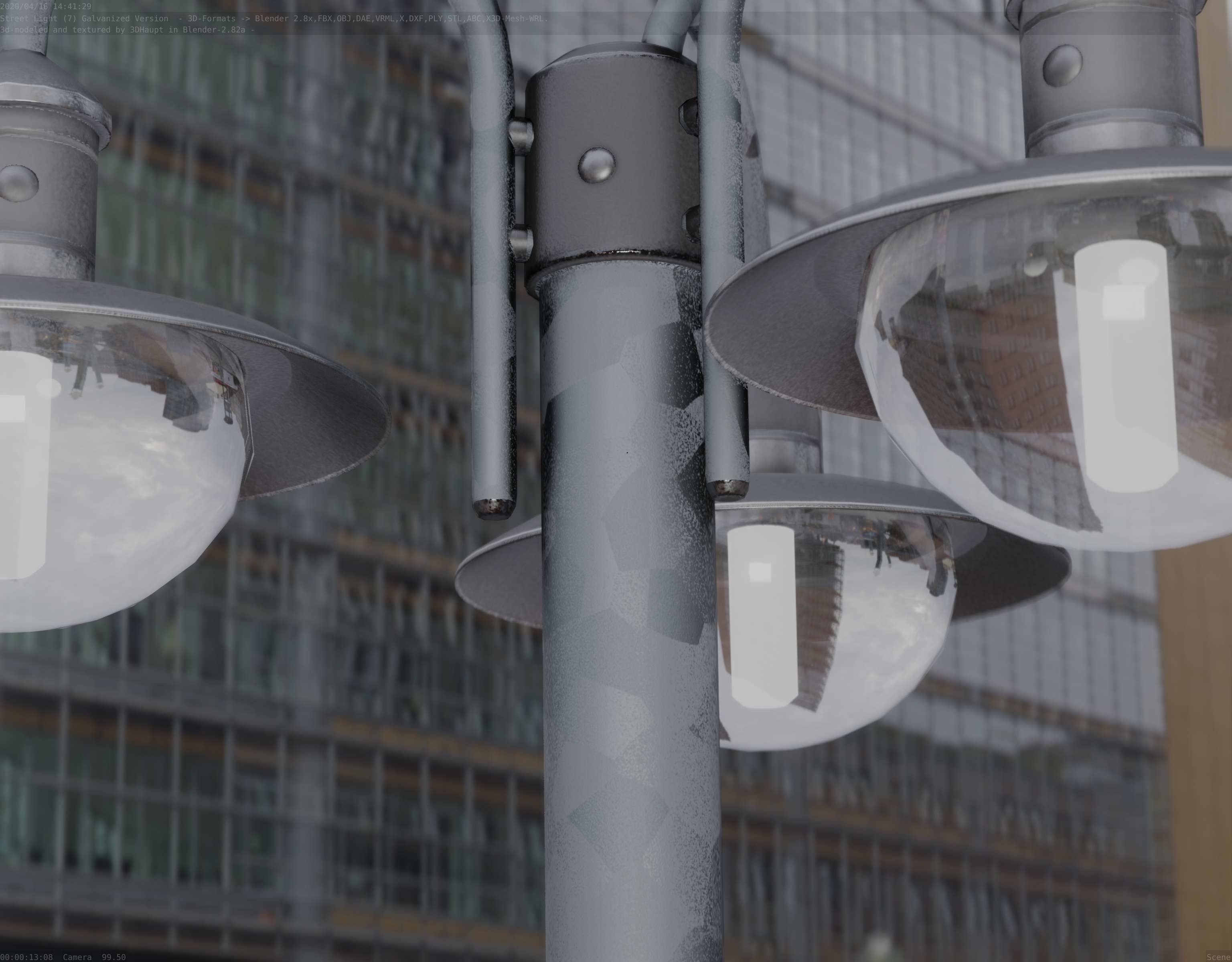 Street Light -7- Galvanized Version 3D Model Collection_17