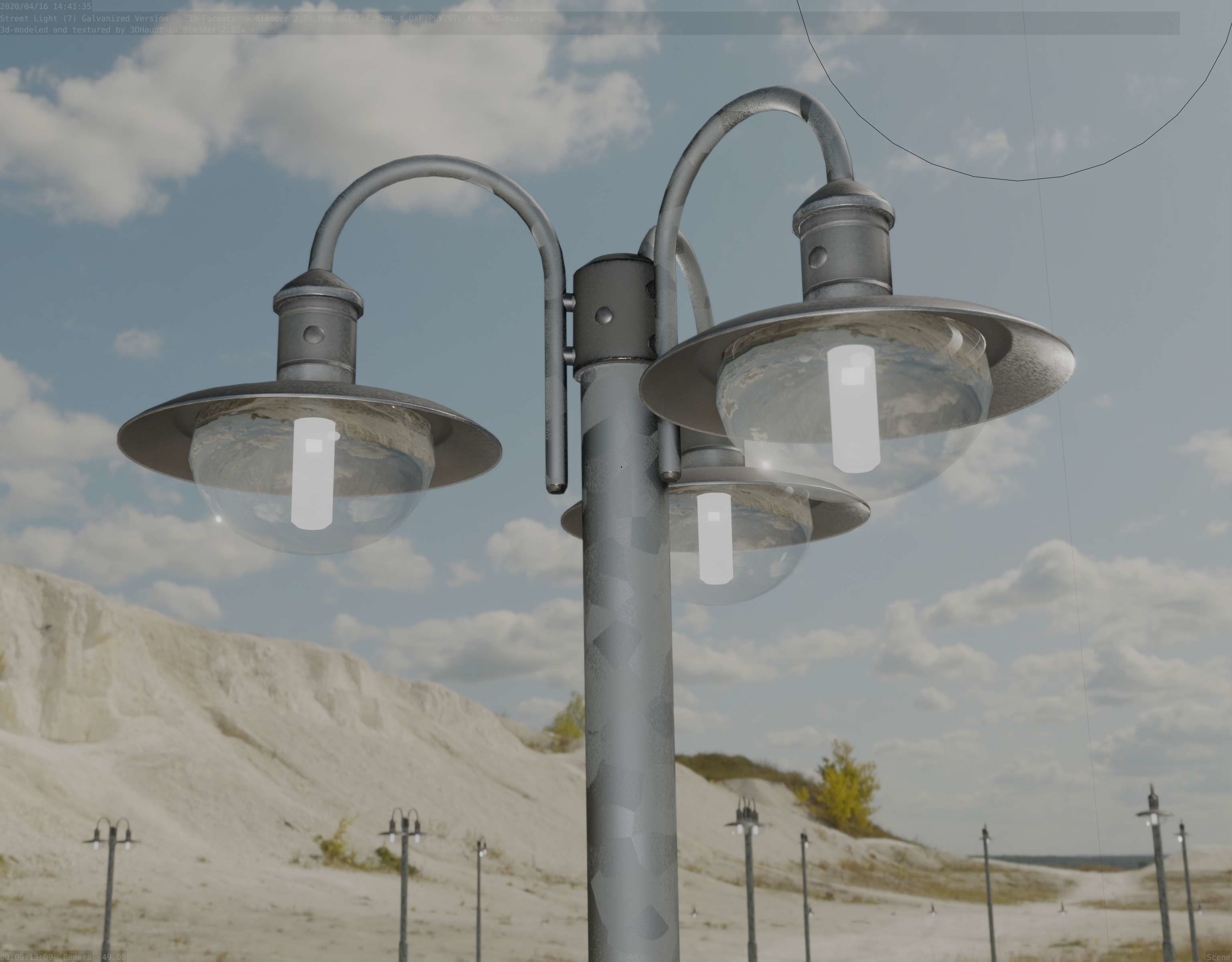 Street Light -7- Galvanized Version 3D Model Collection_18