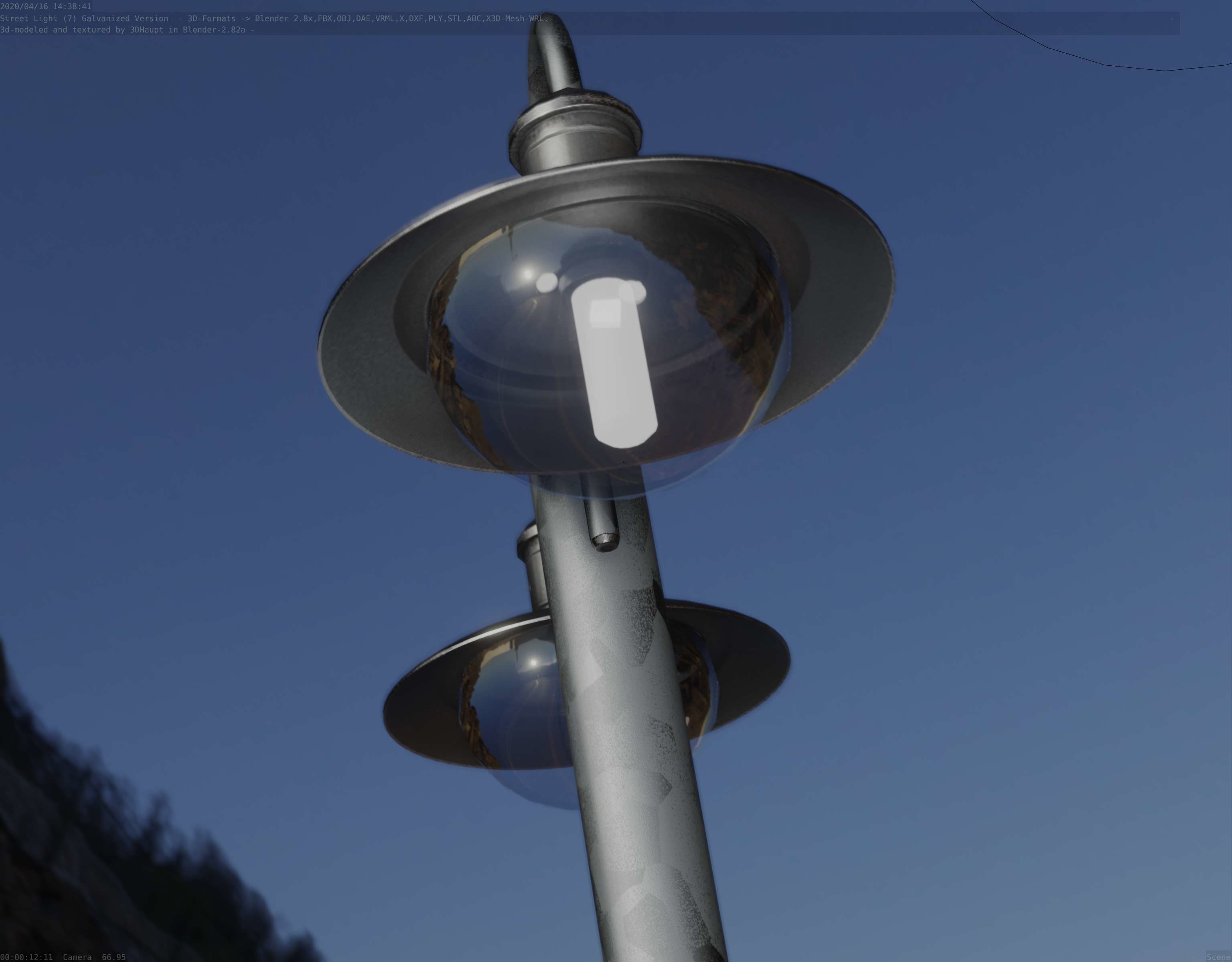 Street Light -7- Galvanized Version 3D Model Collection_11