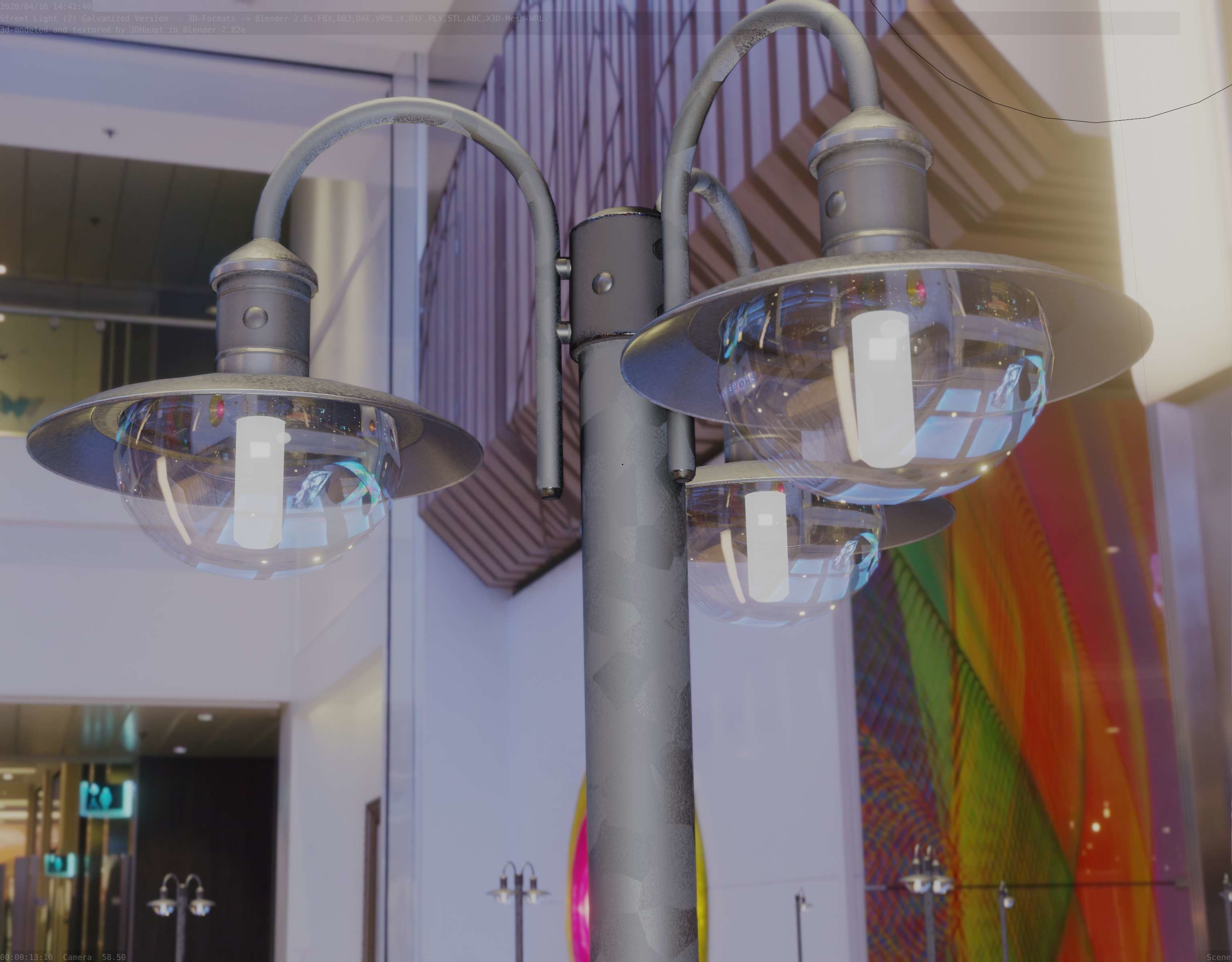 Street Light -7- Galvanized Version 3D Model Collection_16