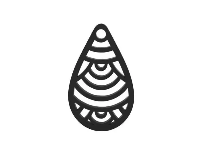 Earring design of teardrop 3D print model_0