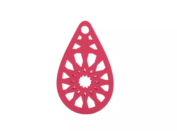 Earring teardrop pendant 3D print model_0