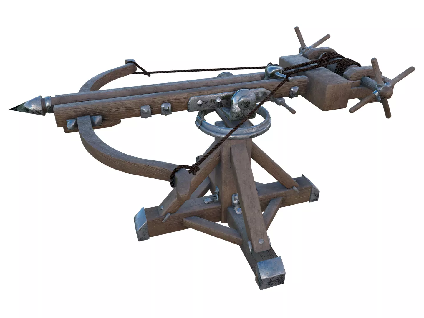 Ballista medieval crossbow Low-poly 3D model_0
