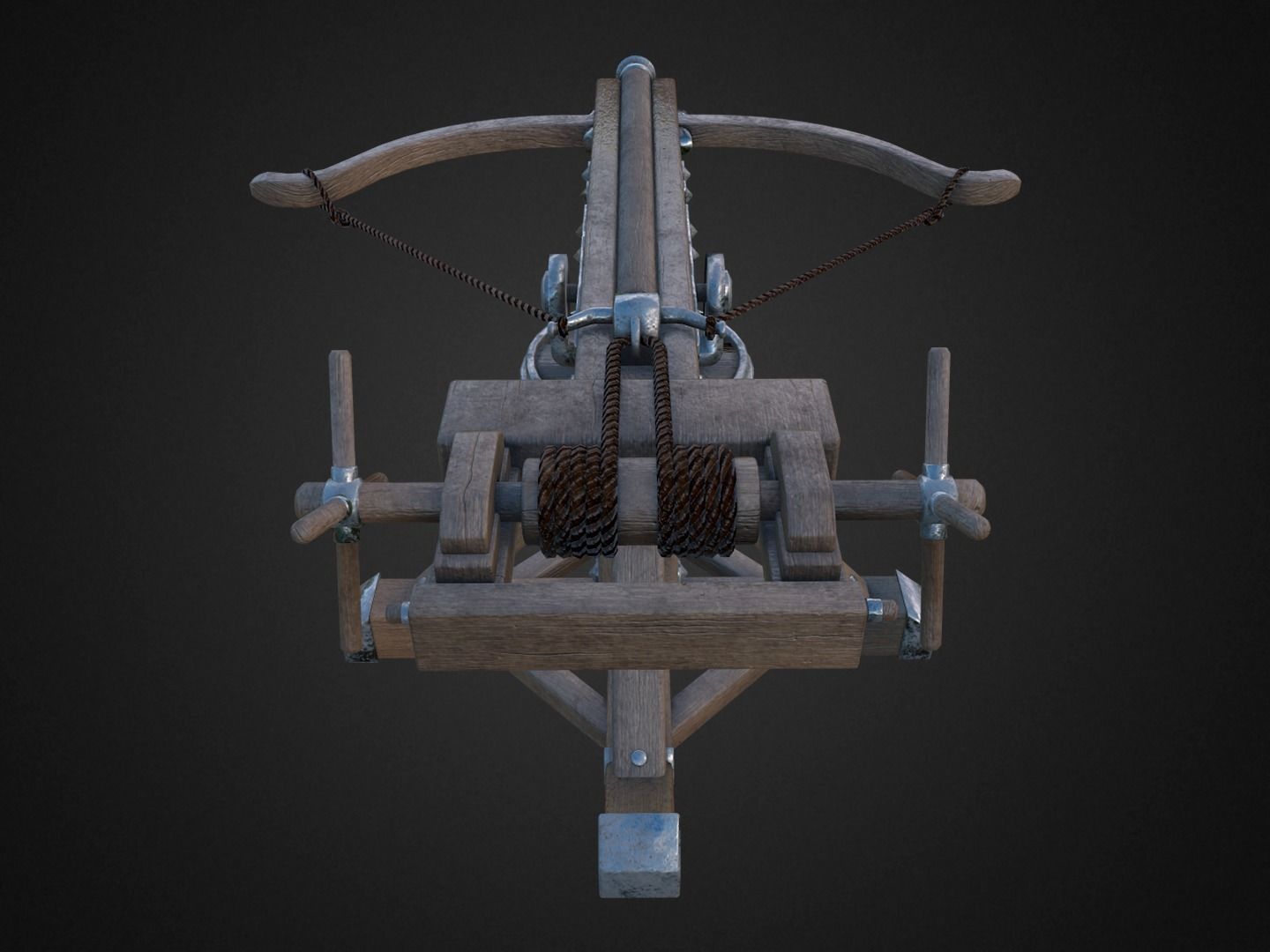 Ballista medieval crossbow Low-poly 3D model_3
