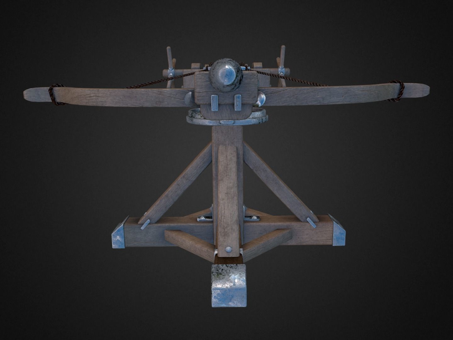 Ballista medieval crossbow Low-poly 3D model_4