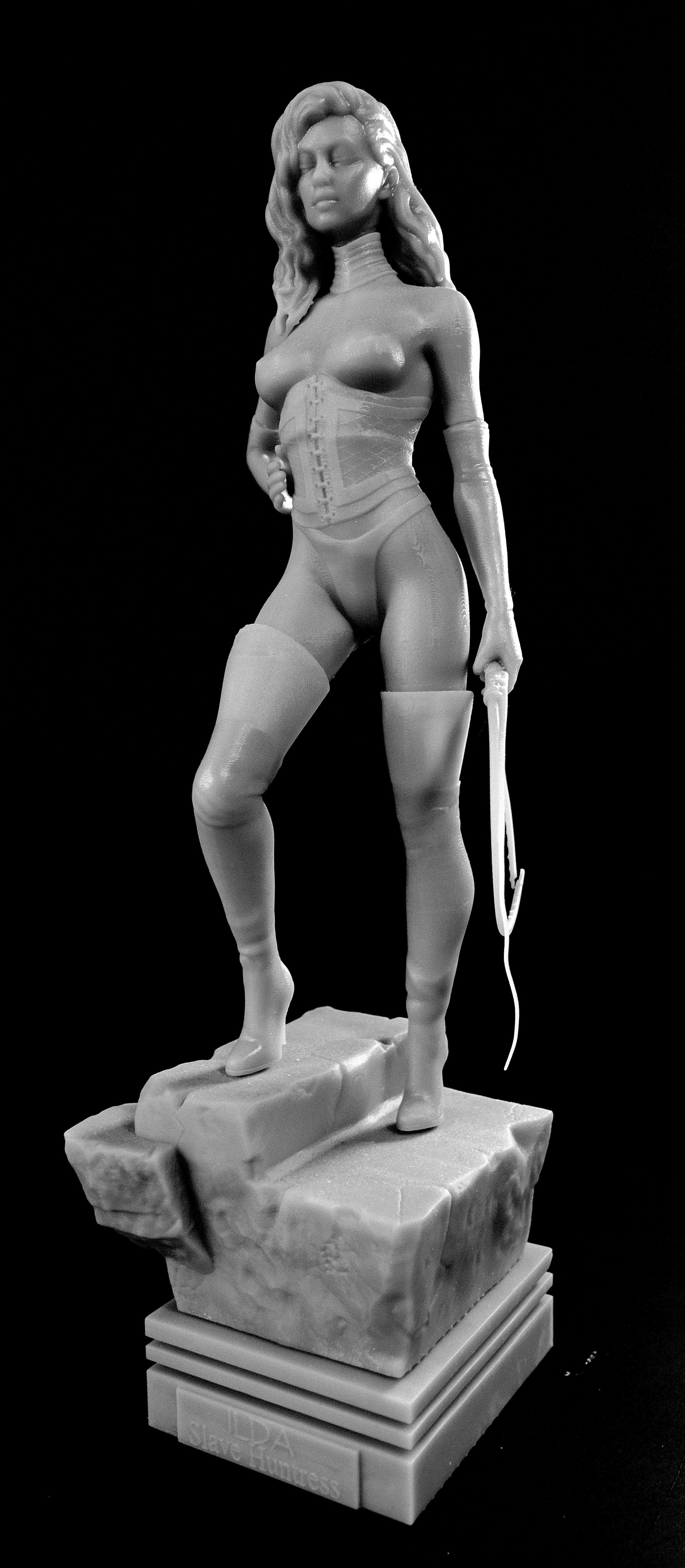 Woman with whip  3D print model_3