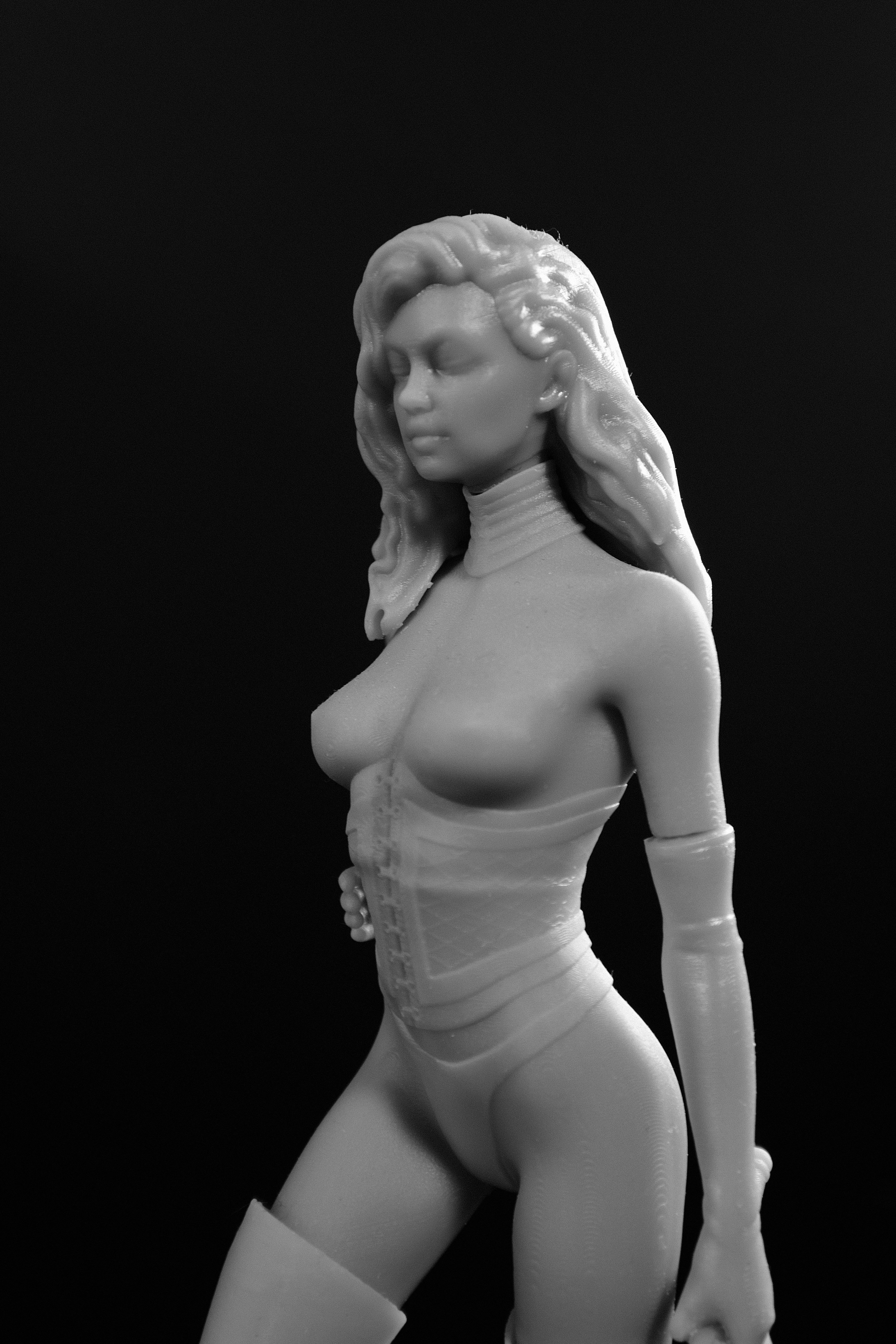 Woman with whip  3D print model_5