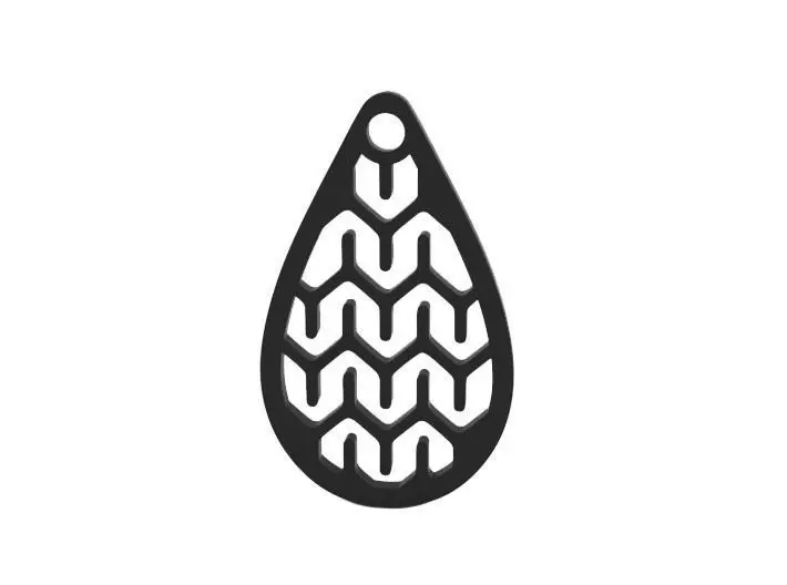 Earring pine cone pendant 3D print model_0