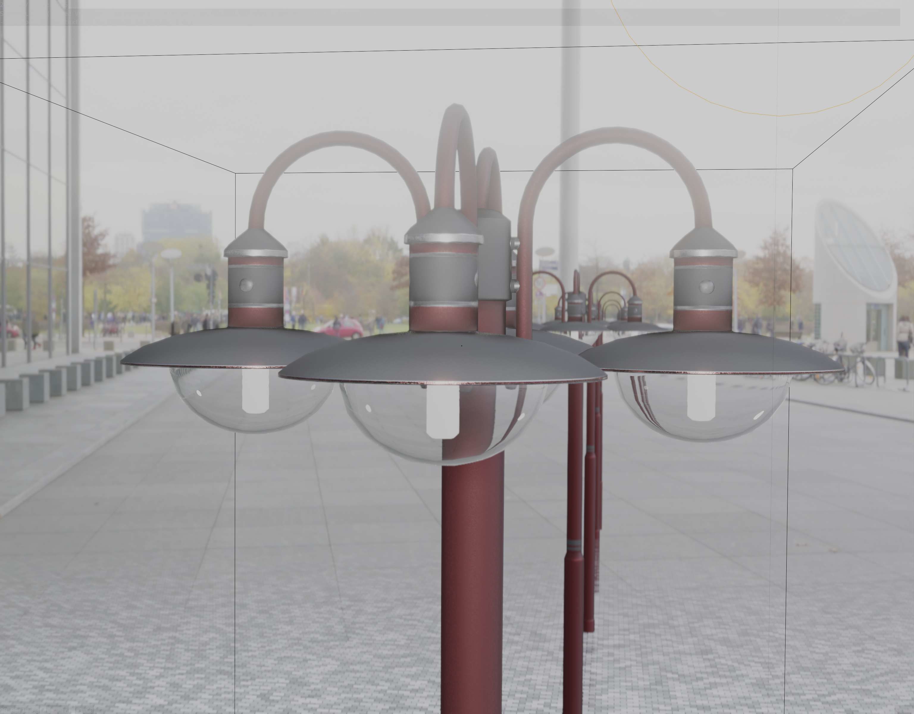 Street Light -7- Red  Version 3D Model Collection_47