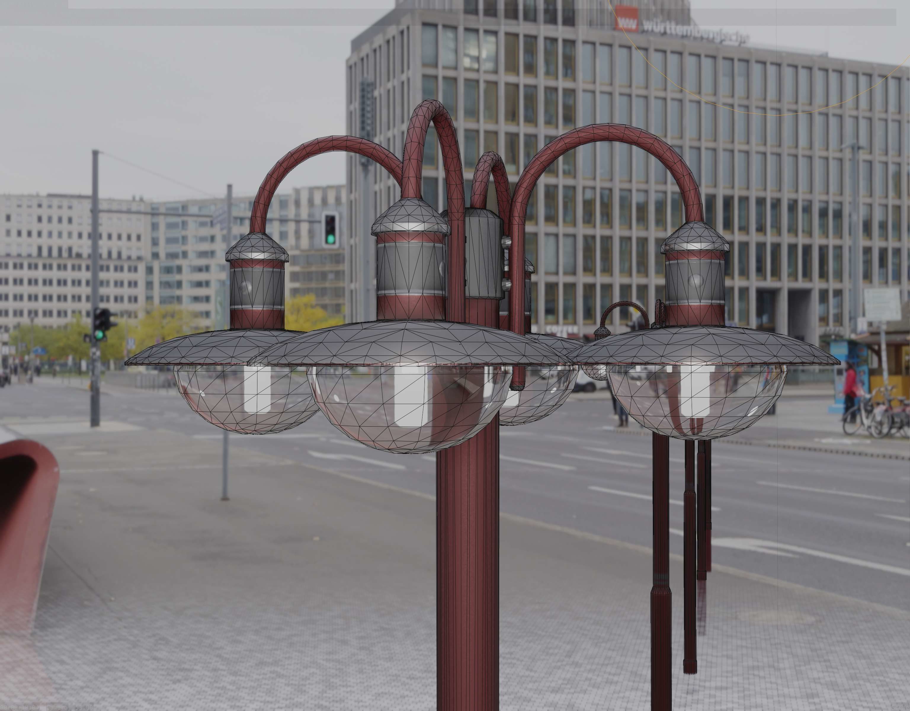 Street Light -7- Red  Version 3D Model Collection_49