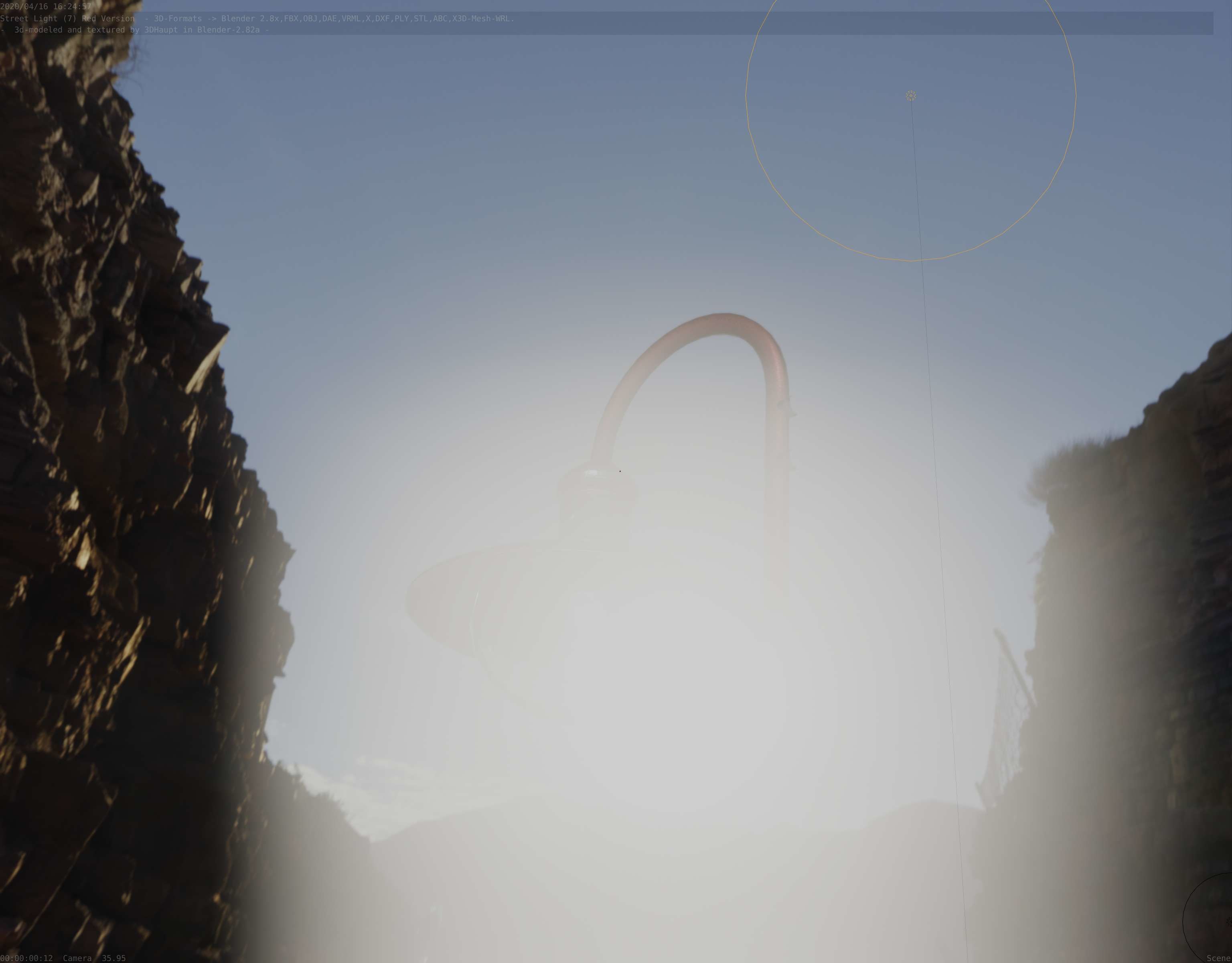 Street Light -7- Red  Version 3D Model Collection_76