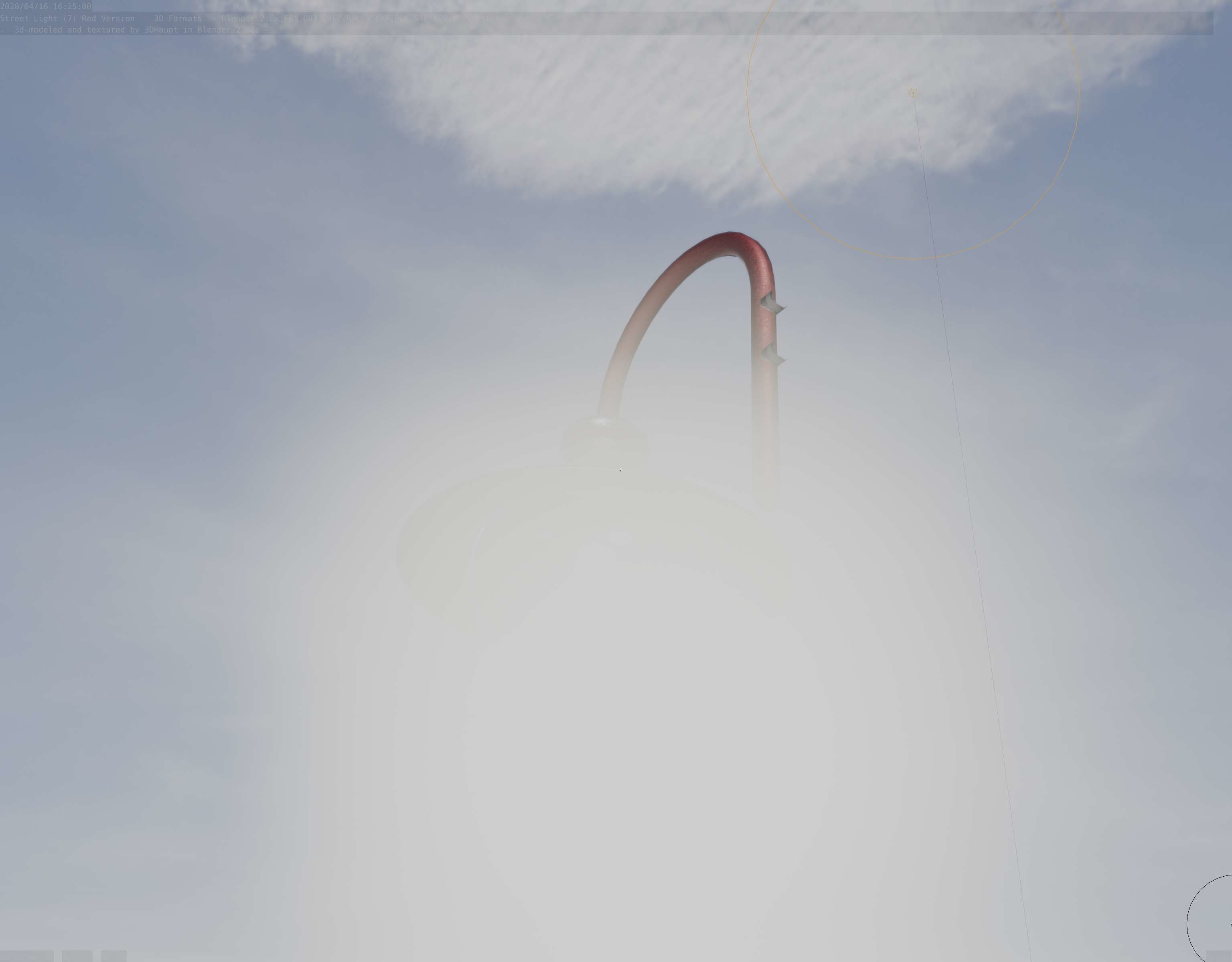 Street Light -7- Red  Version 3D Model Collection_73