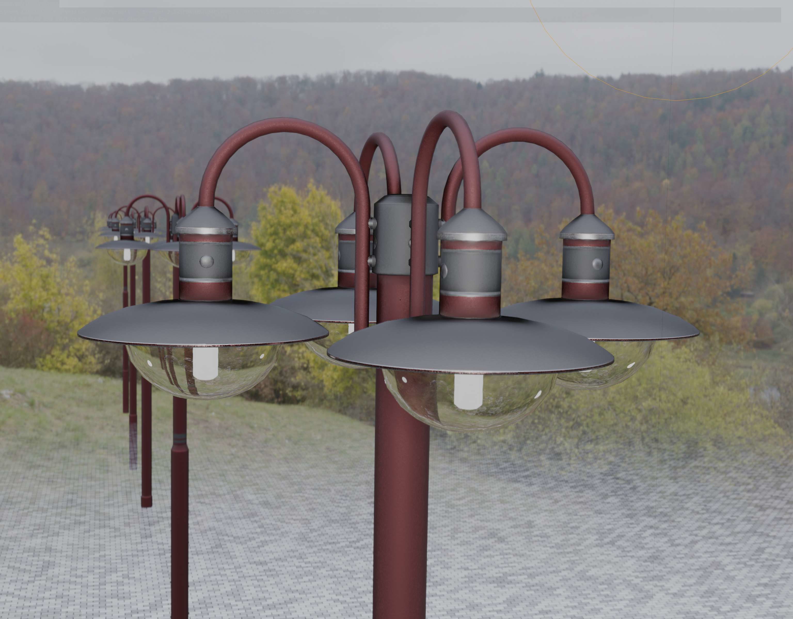 Street Light -7- Red  Version 3D Model Collection_59