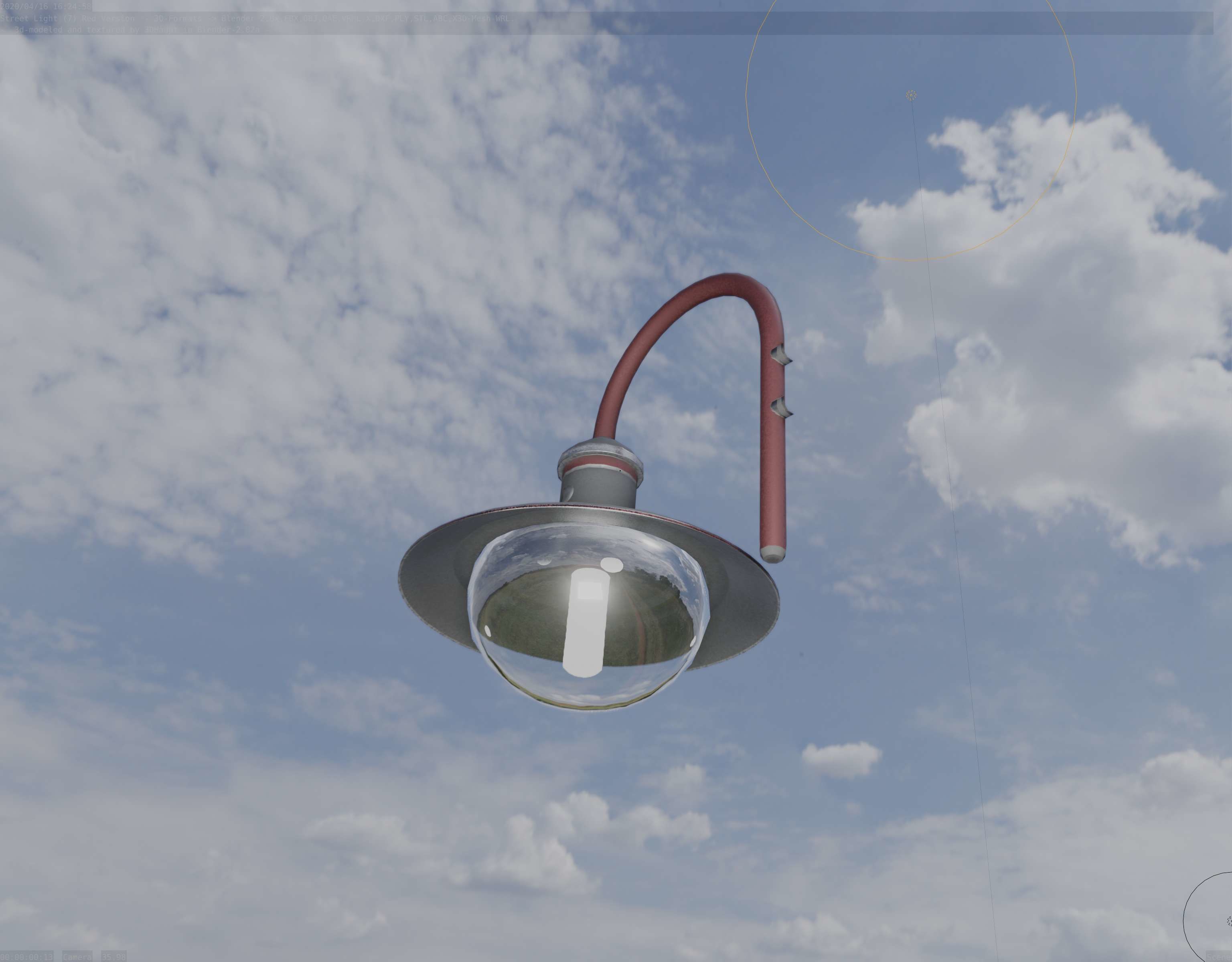 Street Light -7- Red  Version 3D Model Collection_72
