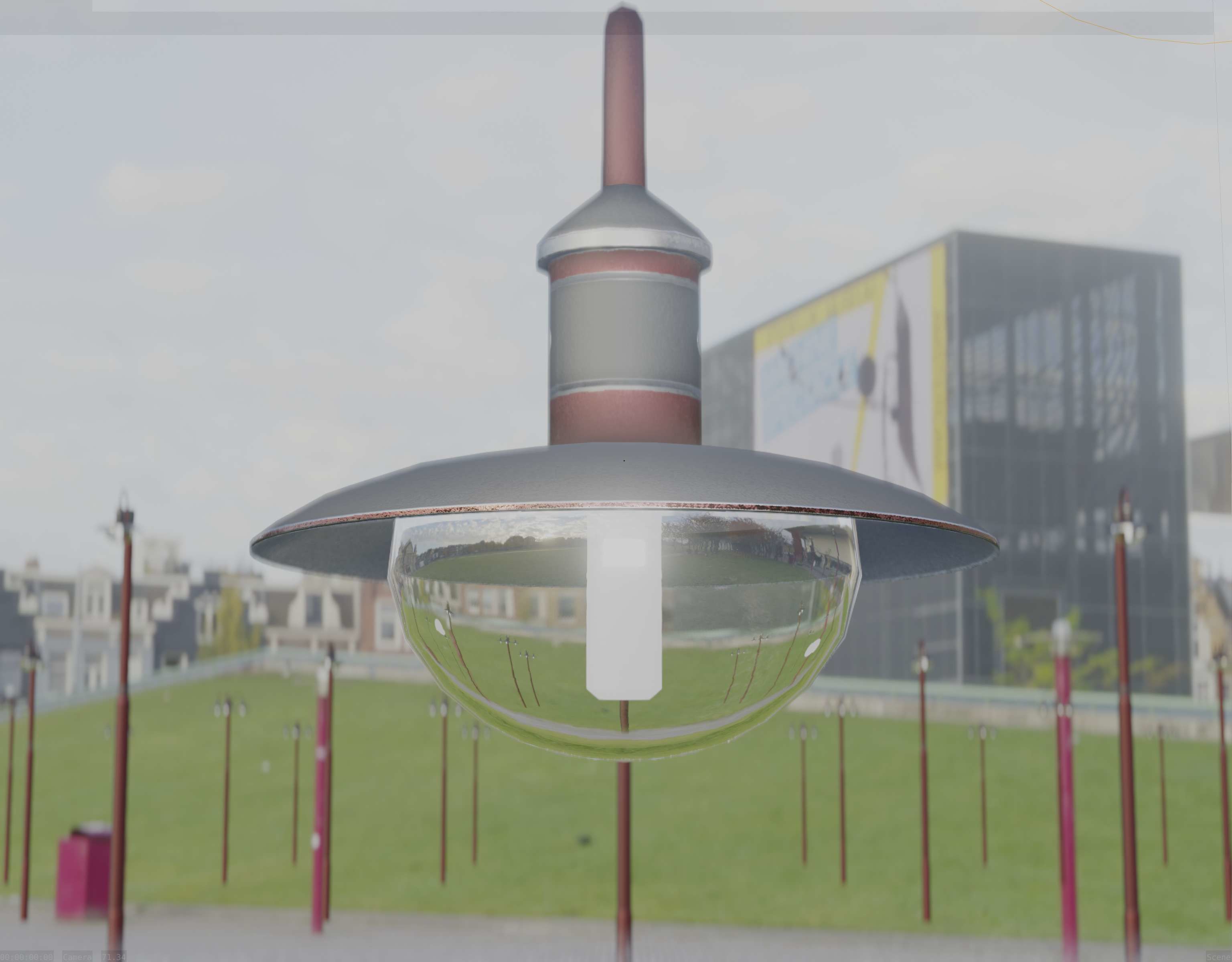 Street Light -7- Red  Version 3D Model Collection_61