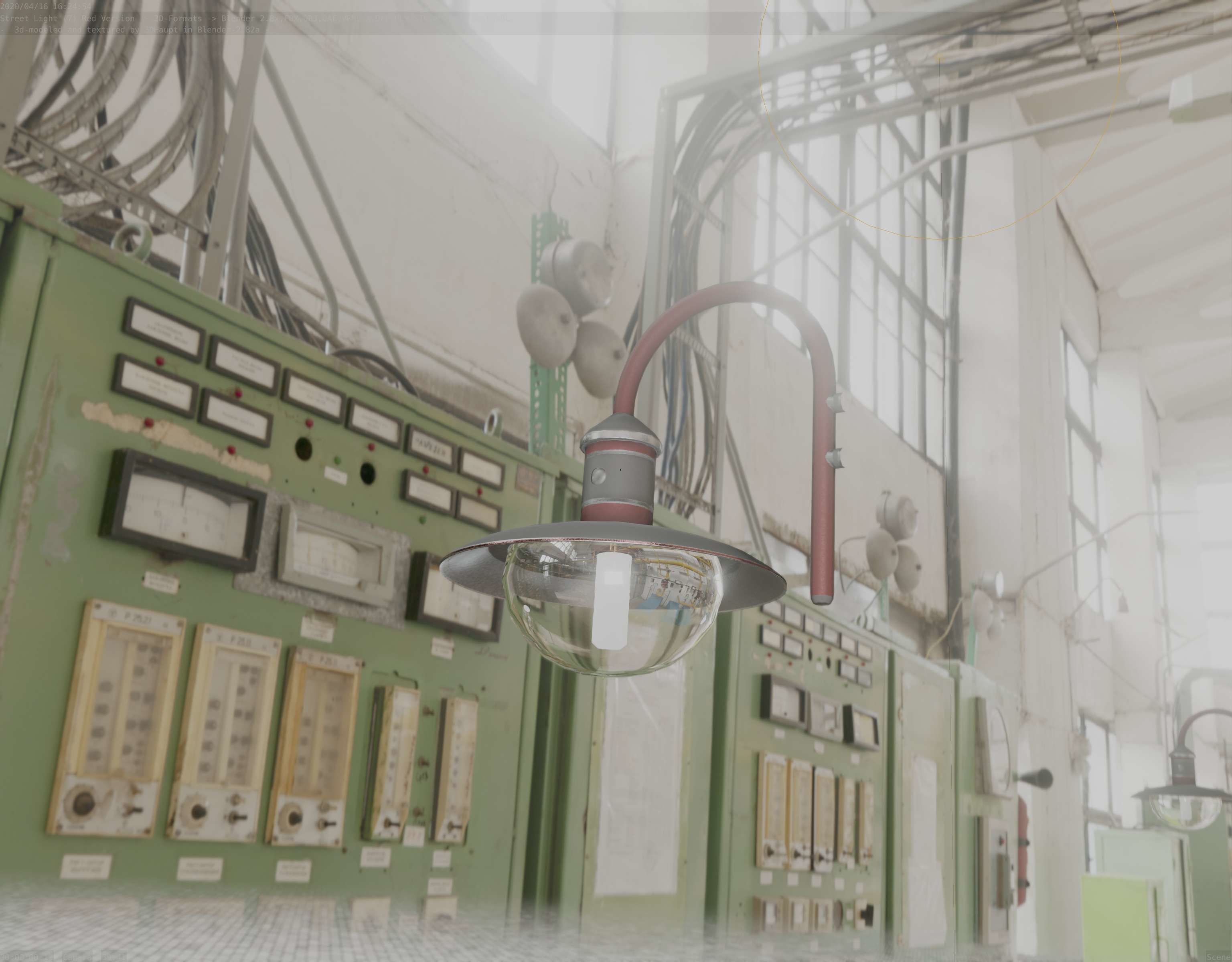 Street Light -7- Red  Version 3D Model Collection_70