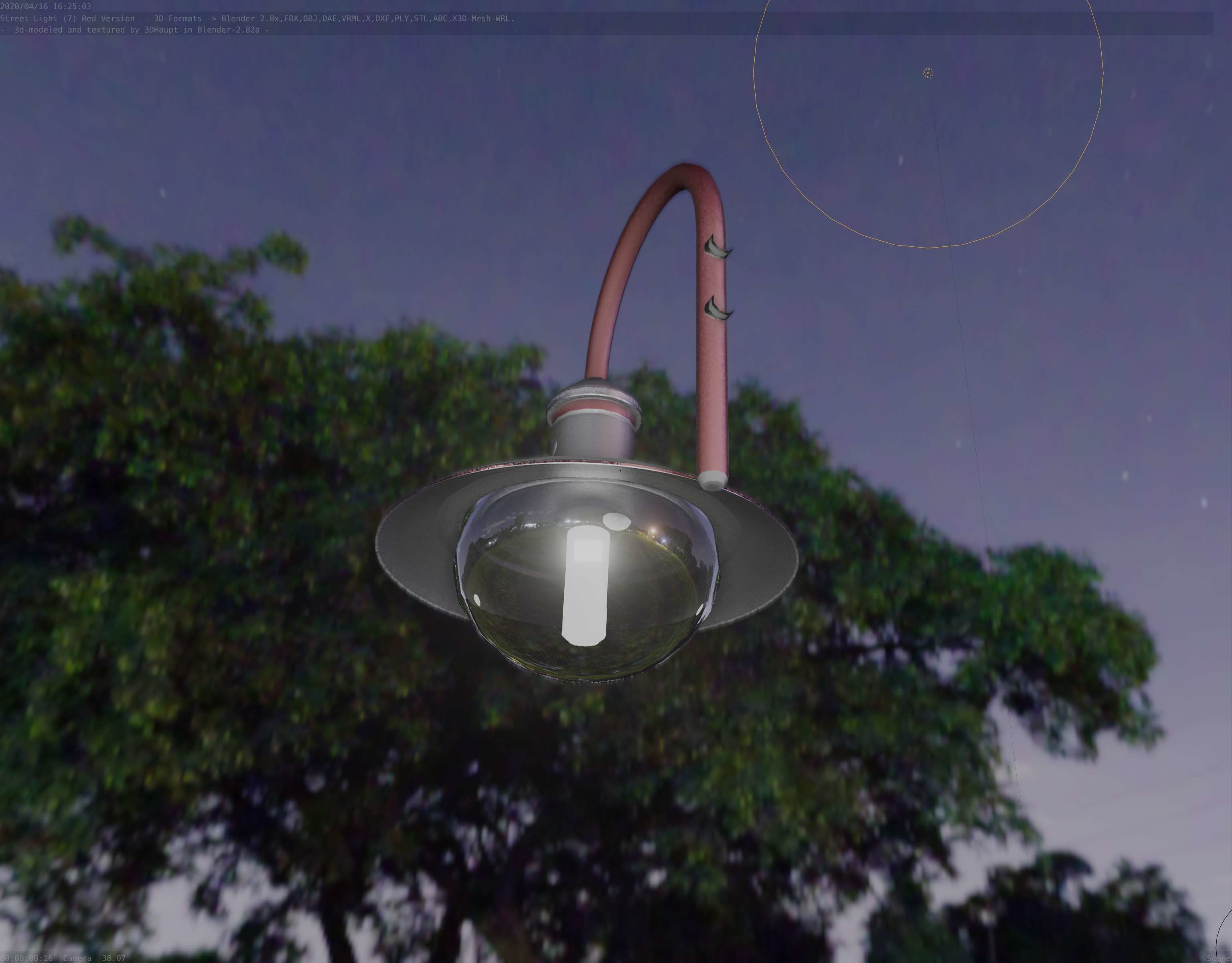 Street Light -7- Red  Version 3D Model Collection_77