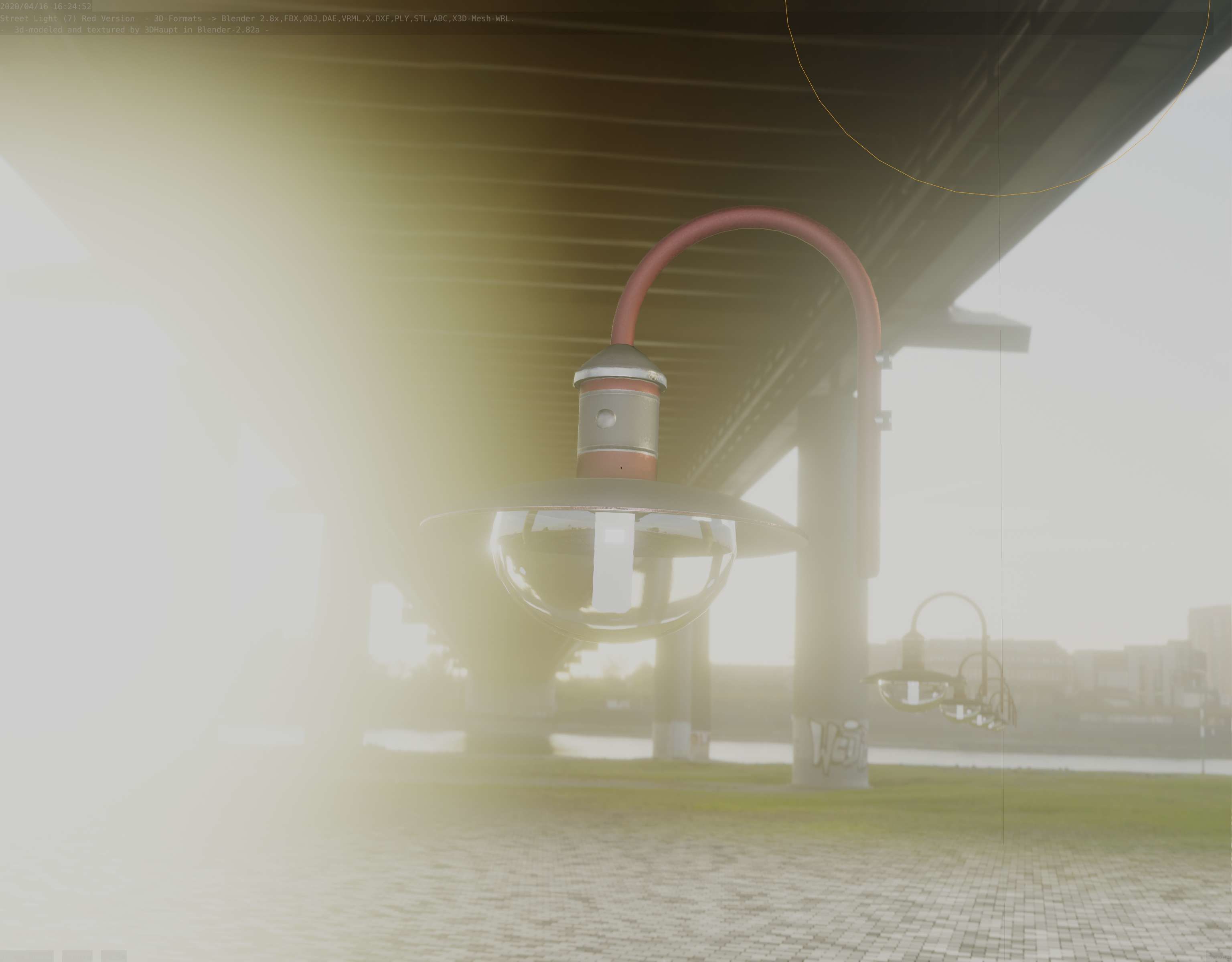 Street Light -7- Red  Version 3D Model Collection_67