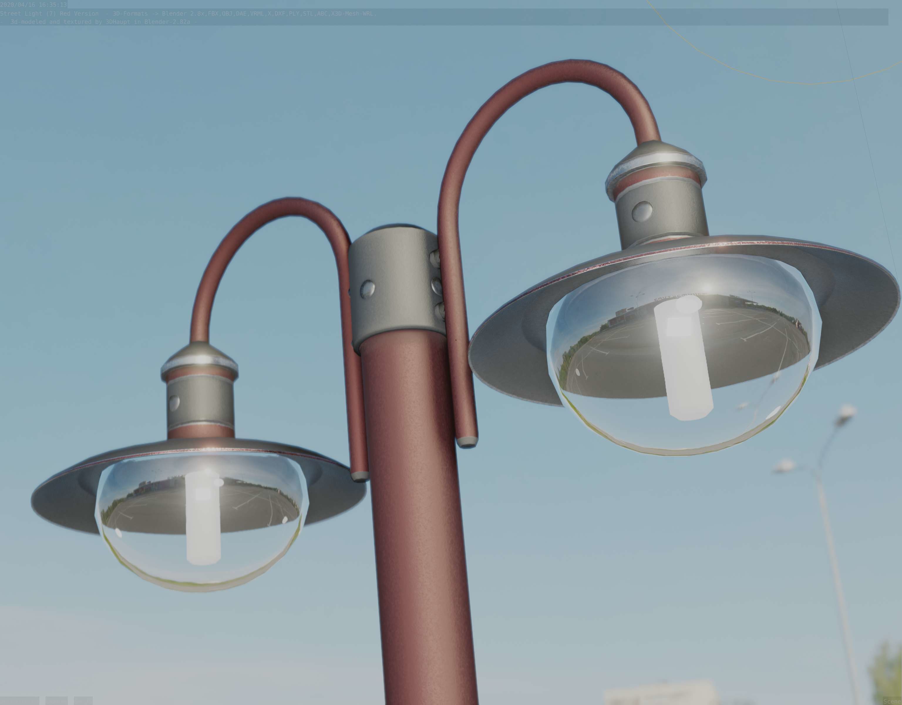 Street Light -7- Red  Version 3D Model Collection_28