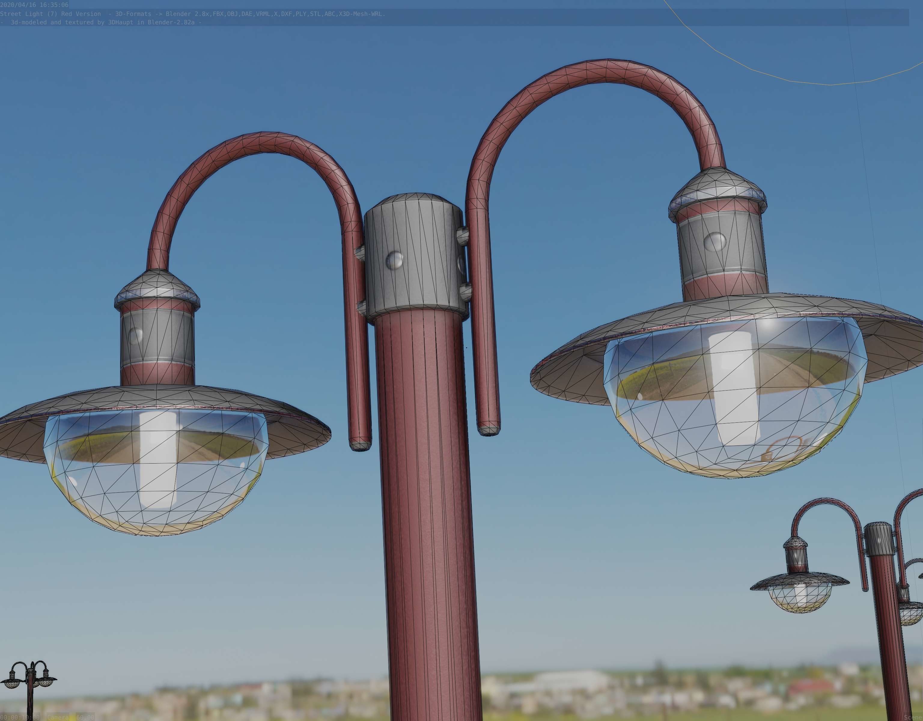 Street Light -7- Red  Version 3D Model Collection_25