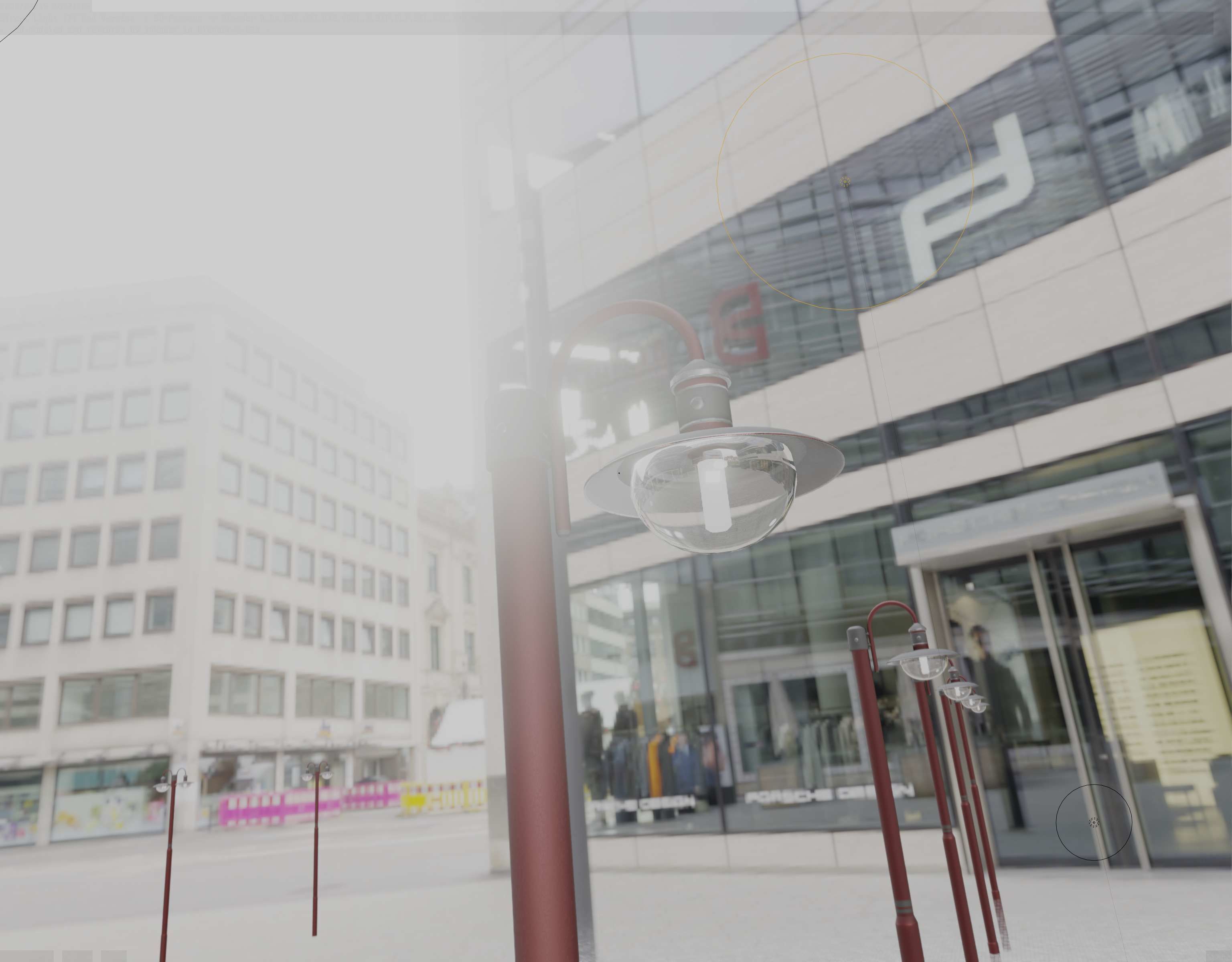 Street Light -7- Red  Version 3D Model Collection_9