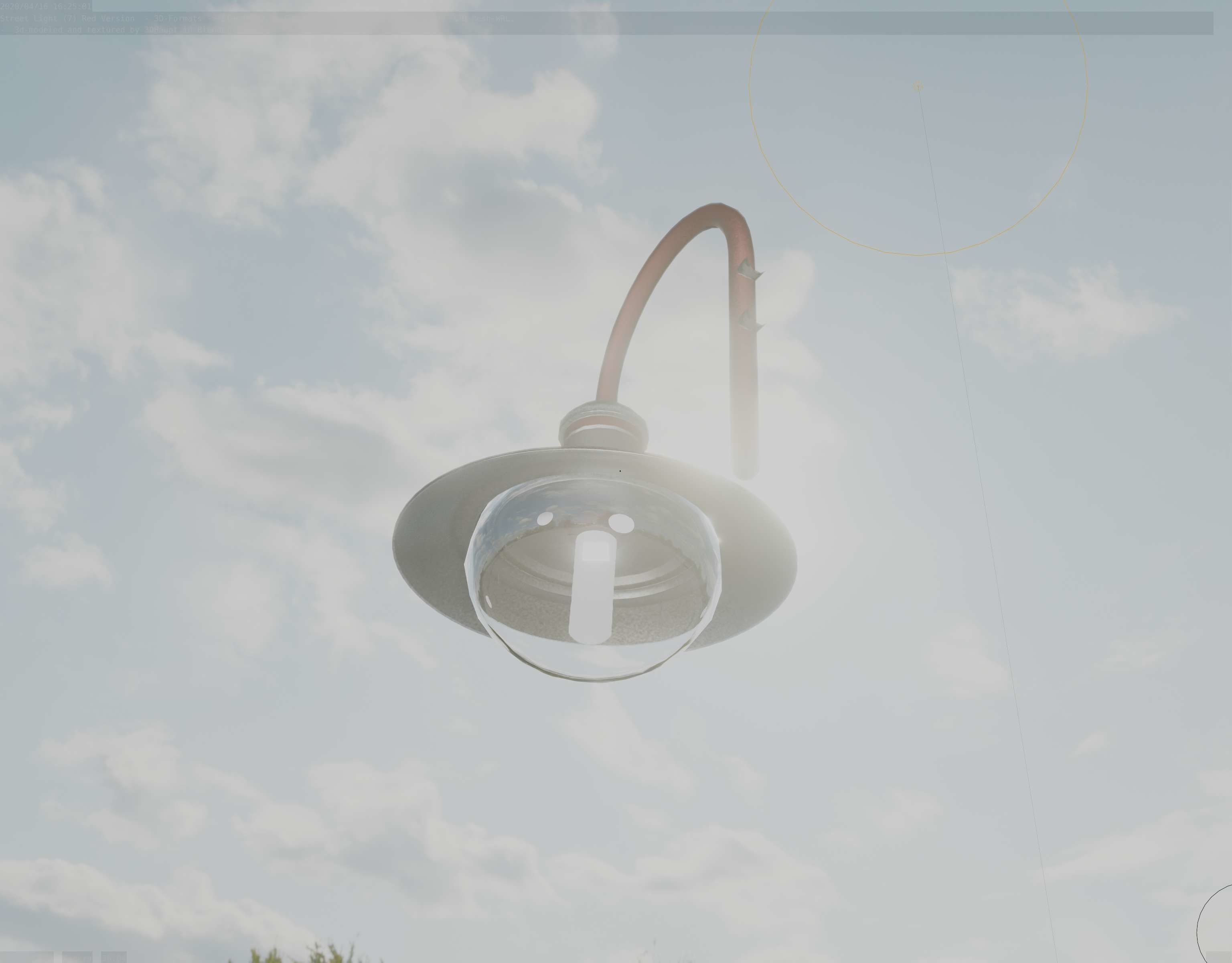 Street Light -7- Red  Version 3D Model Collection_75