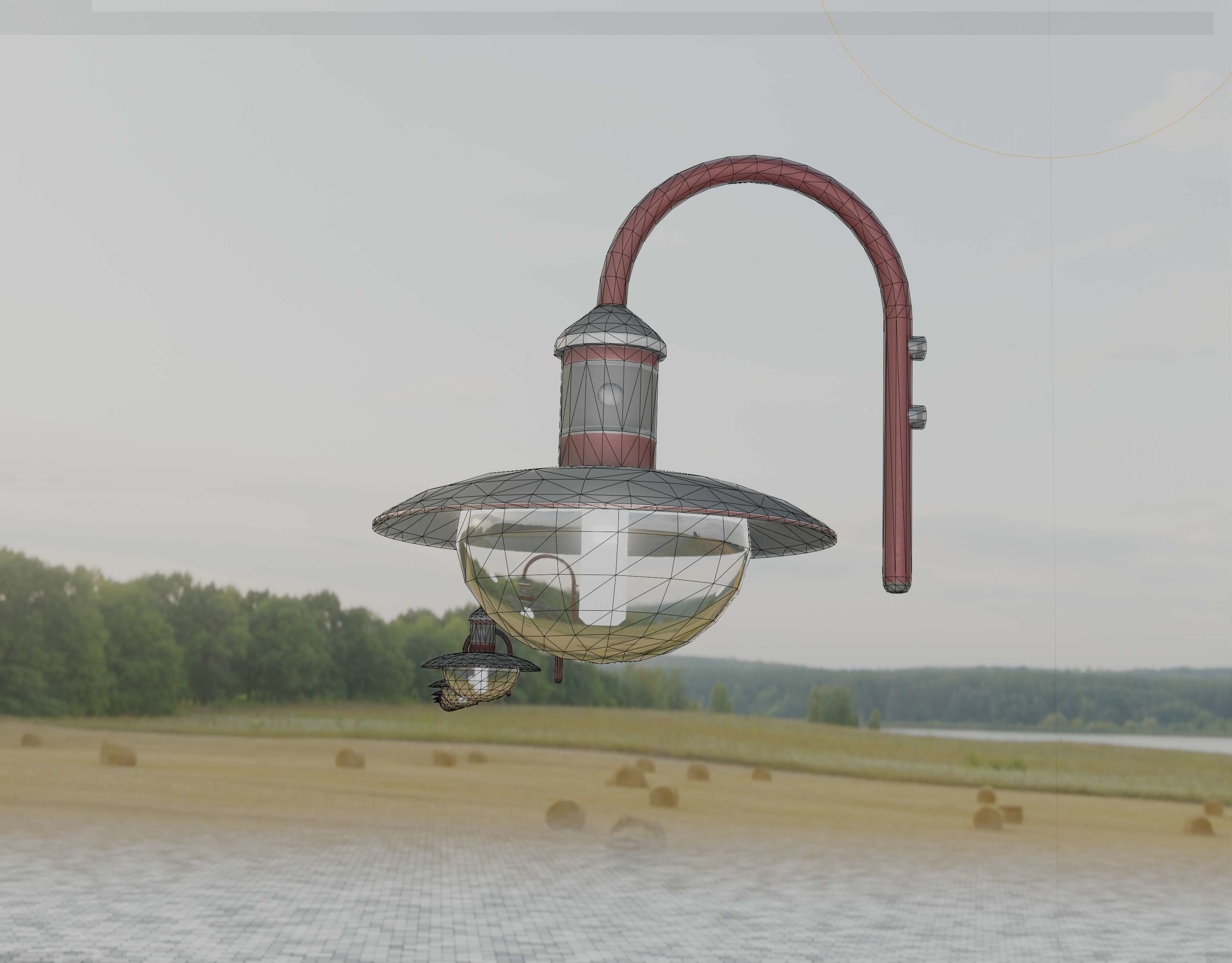 Street Light -7- Red  Version 3D Model Collection_66