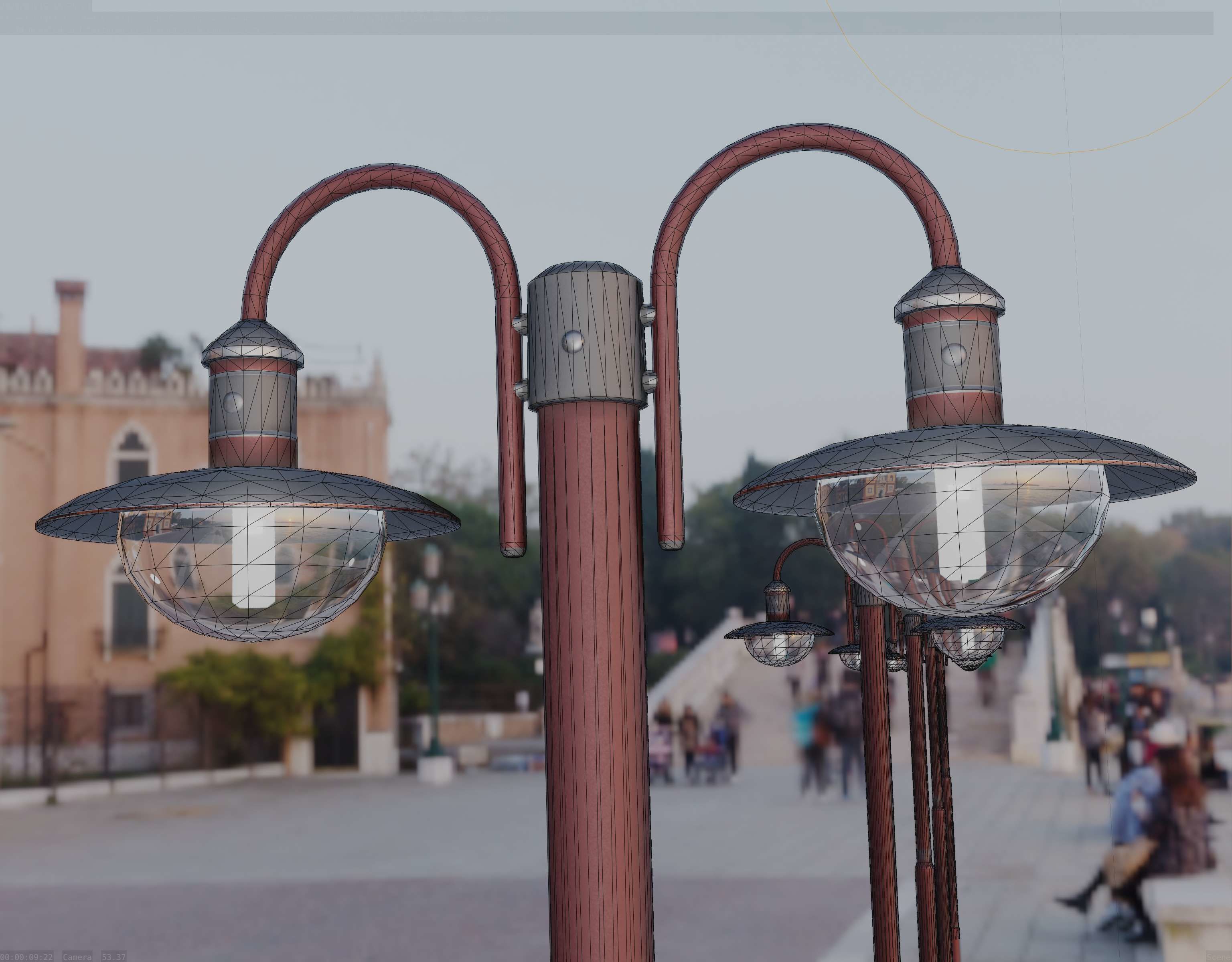 Street Light -7- Red  Version 3D Model Collection_24