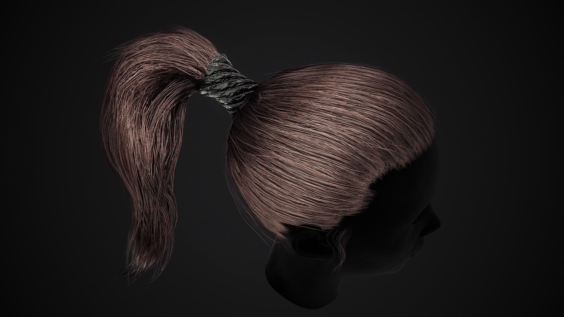 Hairstyle Ponytail Low Poly 2 Low-poly 3D model