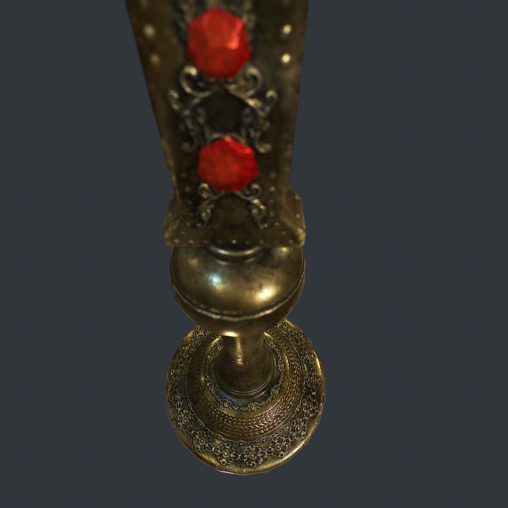 Antique Cross Low-poly 3D model_11