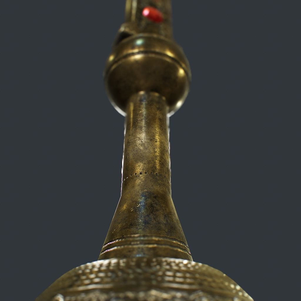 Antique Cross Low-poly 3D model_10