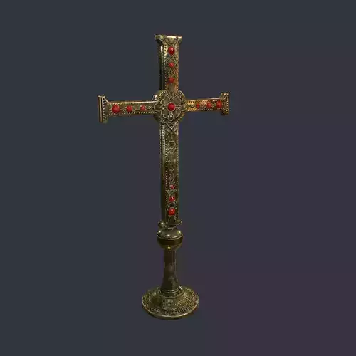 Antique Cross Low-poly 3D model