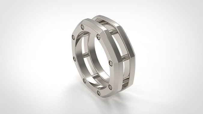 Rockford 2 Row Rings in Eu Sizes 3D print model