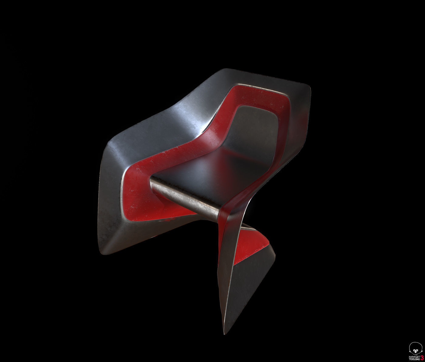 Sci-fi Chair Low-poly 3D model_6