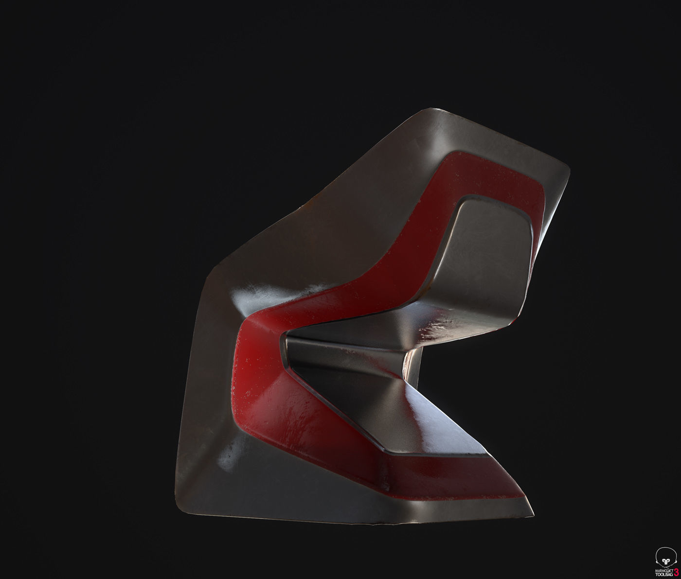 Sci-fi Chair Low-poly 3D model_7