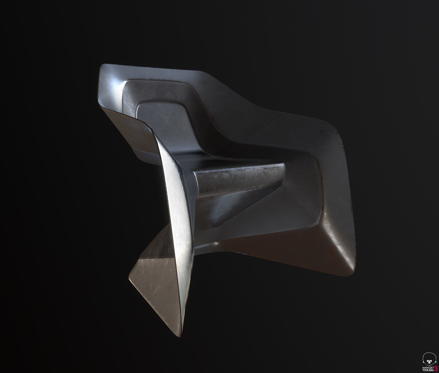 Sci-fi Chair Low-poly 3D model_3