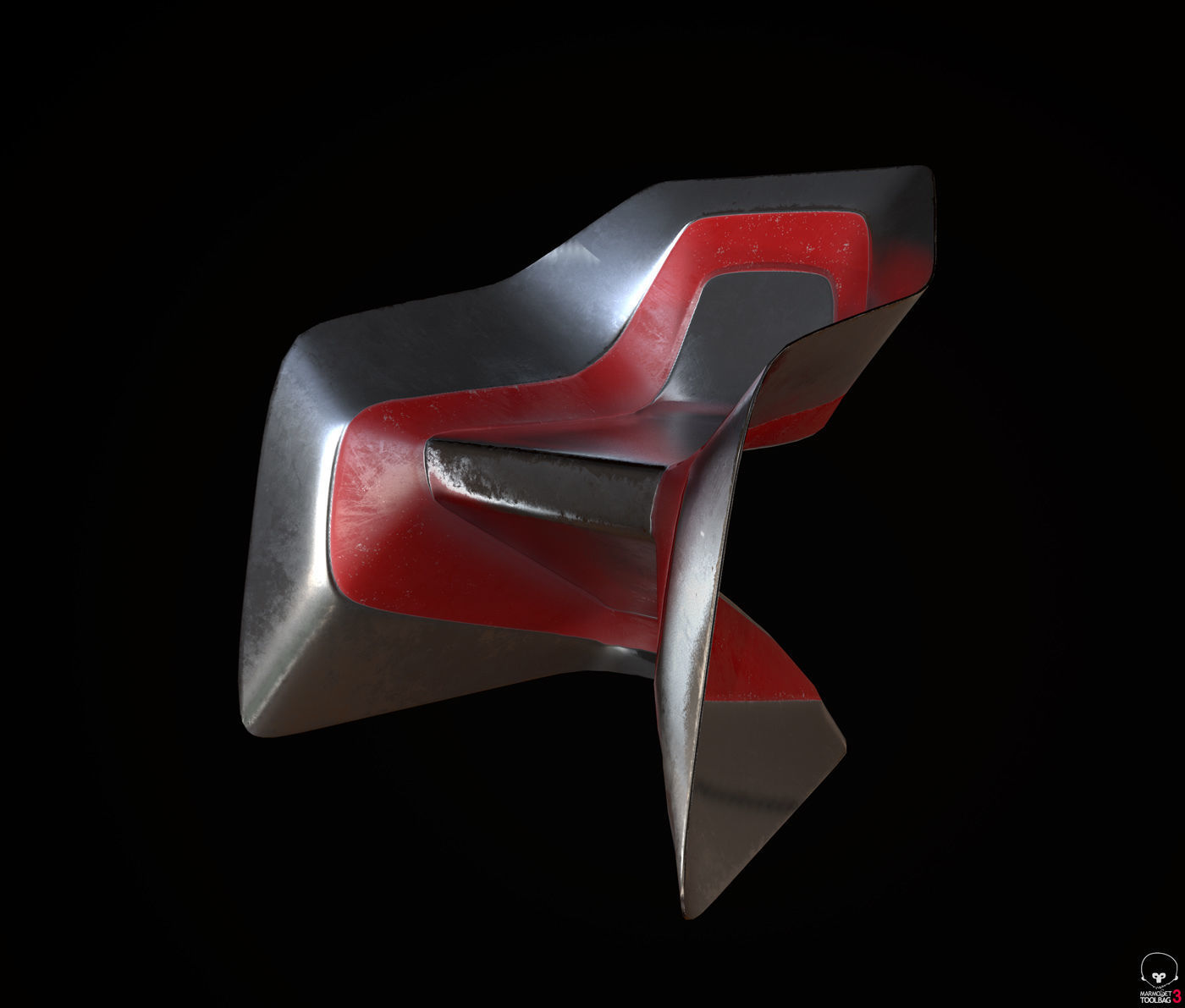 Sci-fi Chair Low-poly 3D model_5