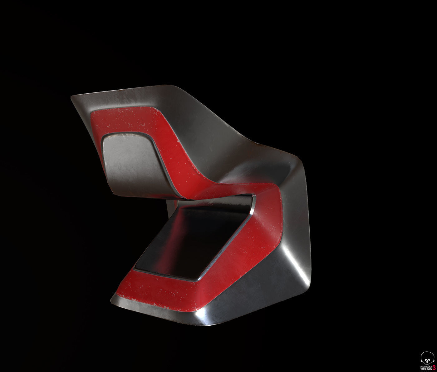 Sci-fi Chair Low-poly 3D model_4