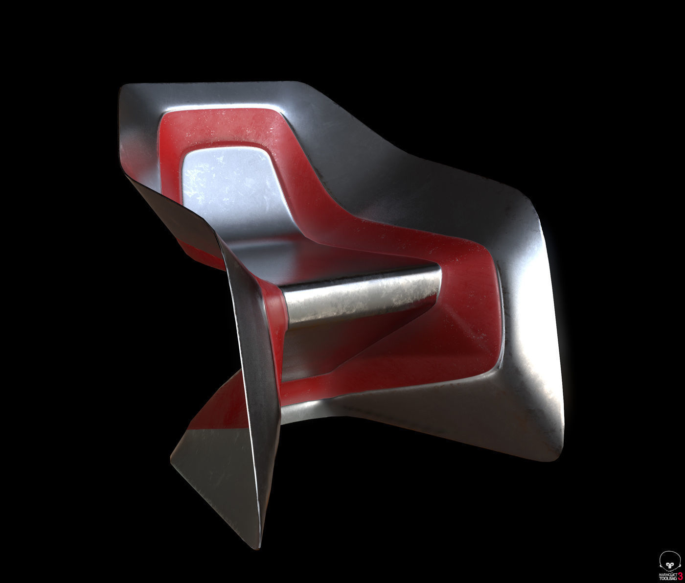 Sci-fi Chair Low-poly 3D model_10