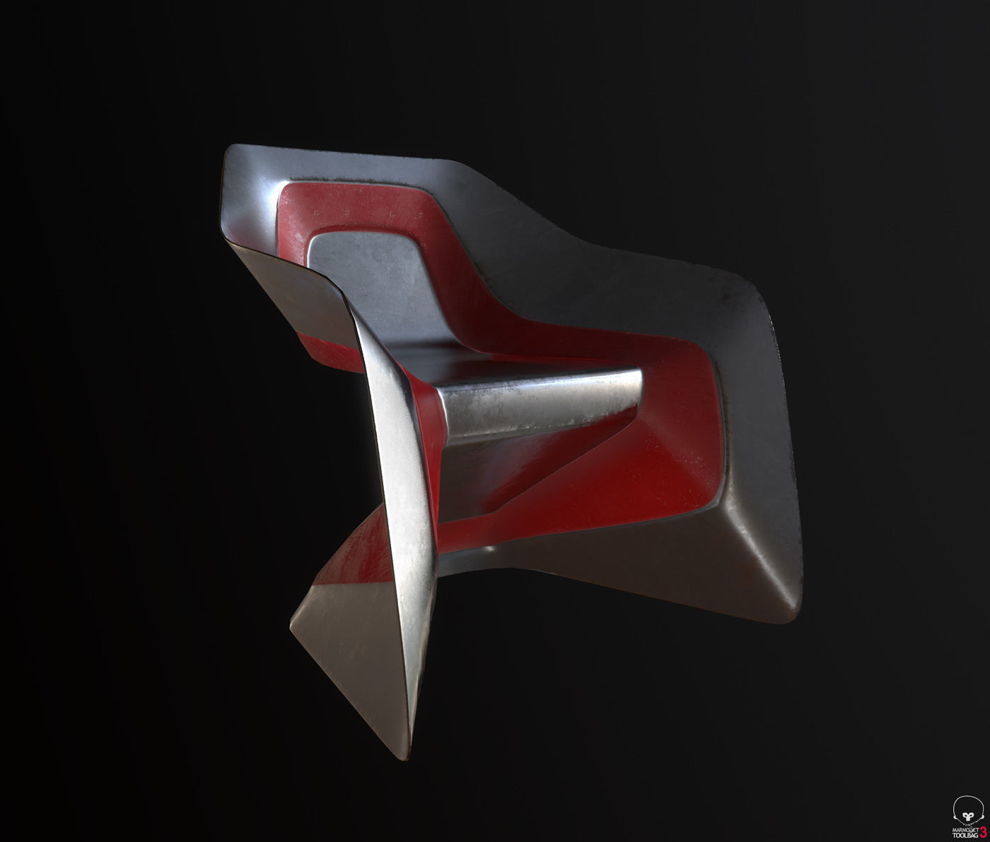 Sci-fi Chair Low-poly 3D model_1