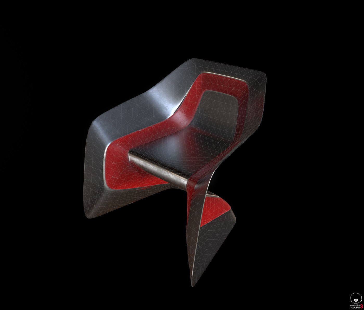 Sci-fi Chair Low-poly 3D model_2