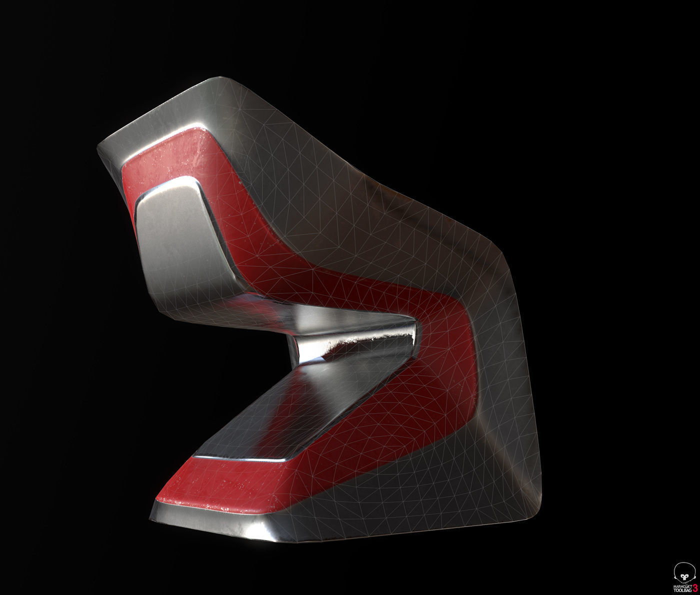 Sci-fi Chair Low-poly 3D model_9