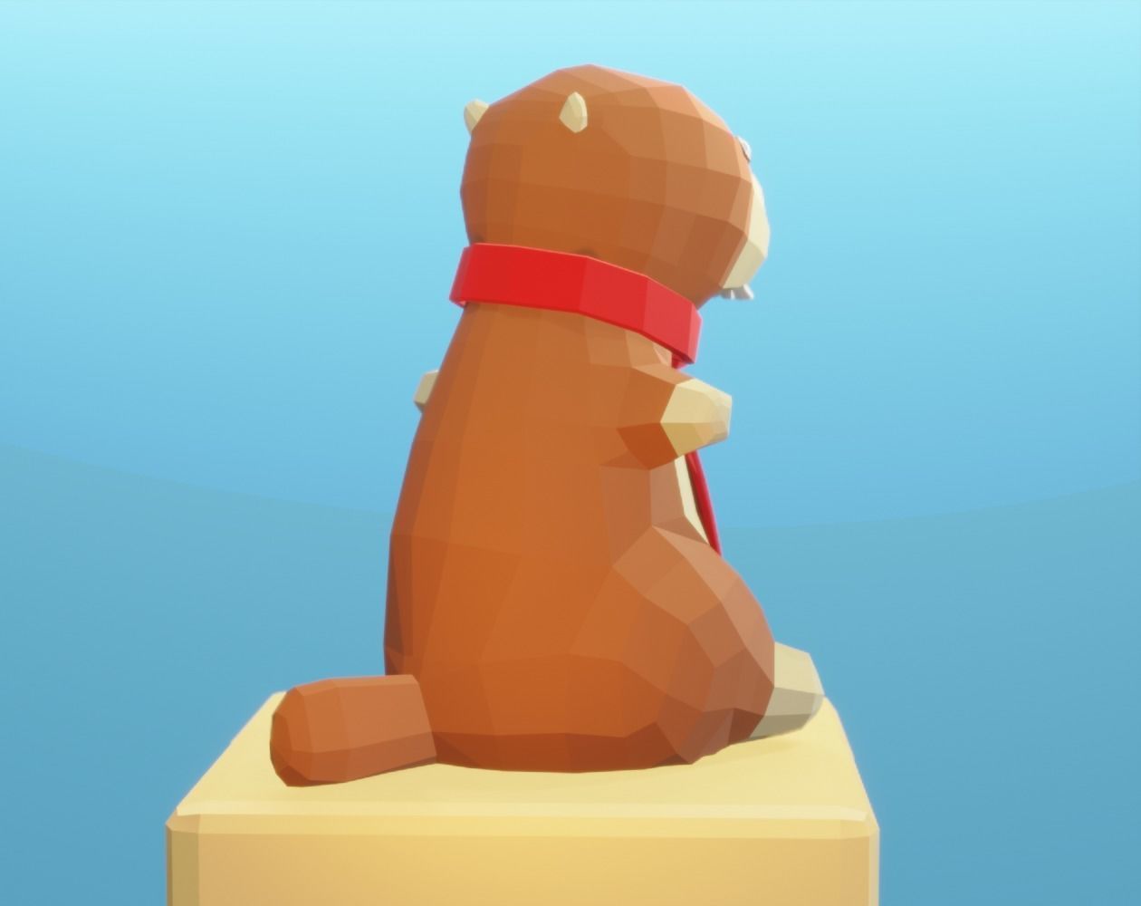 Lowpoly teddy bear Low-poly 3D model_2