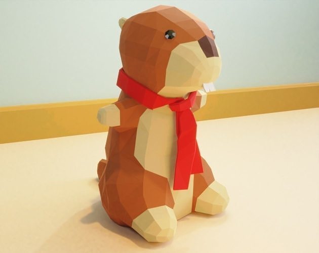 Lowpoly teddy bear Low-poly 3D model